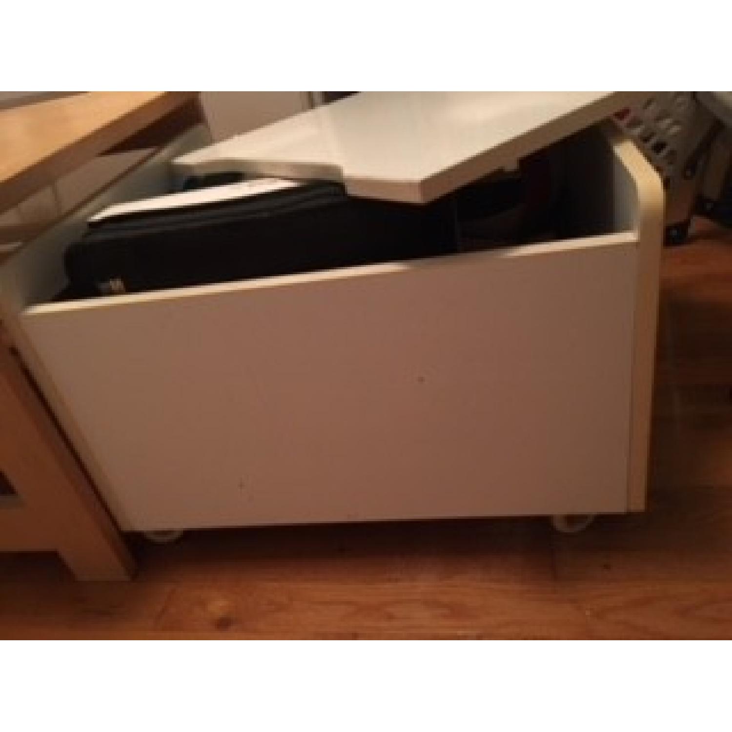 Ikea Coffee Table w/ Rolling Storage - image-2