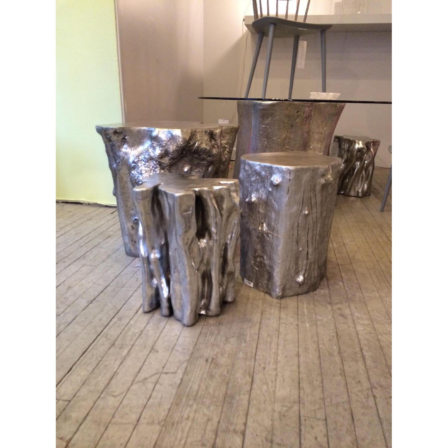 ABC Carpet and Home Silver & Resin Tree Trunk Tables - image-1