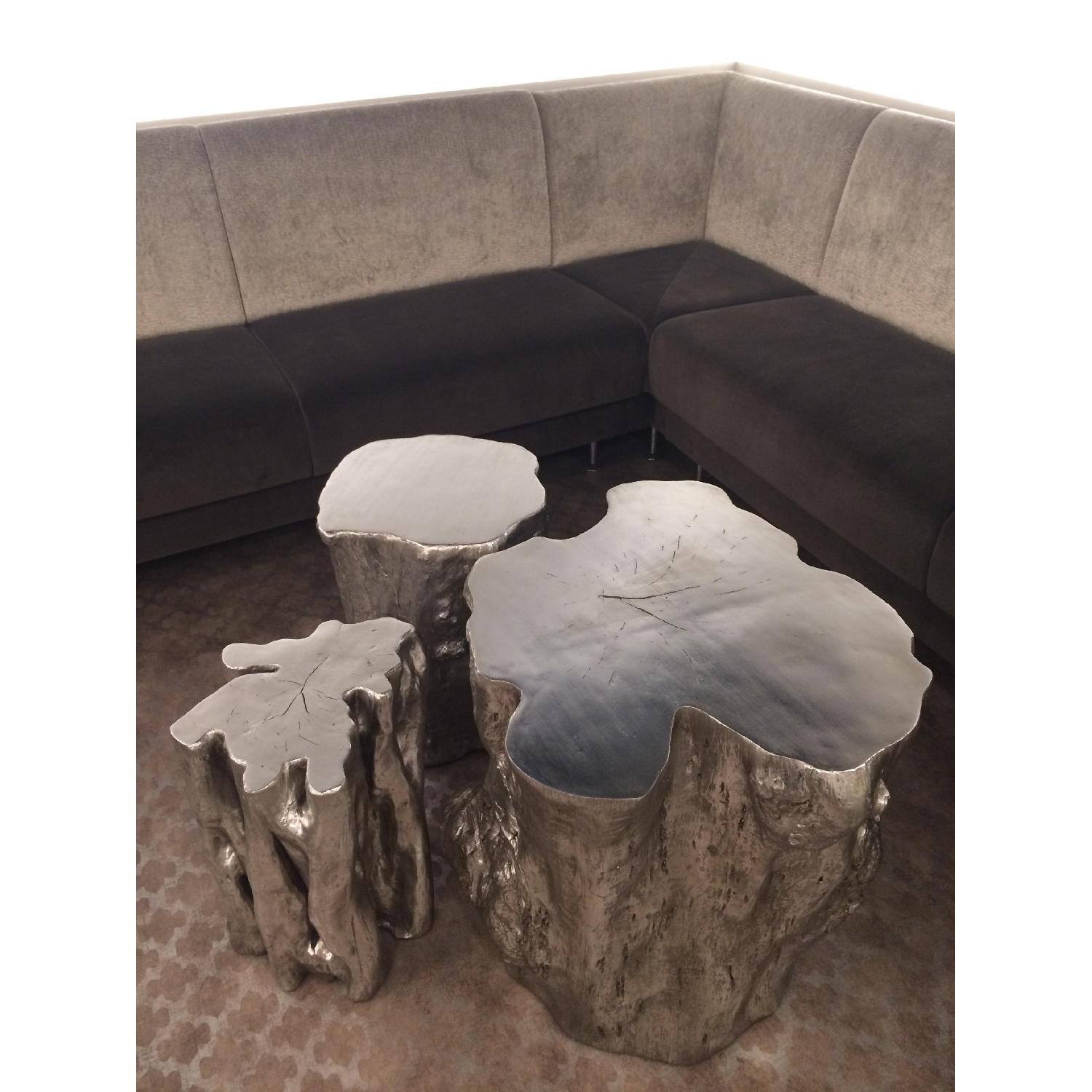 ABC Carpet and Home Silver & Resin Tree Trunk Tables - image-2