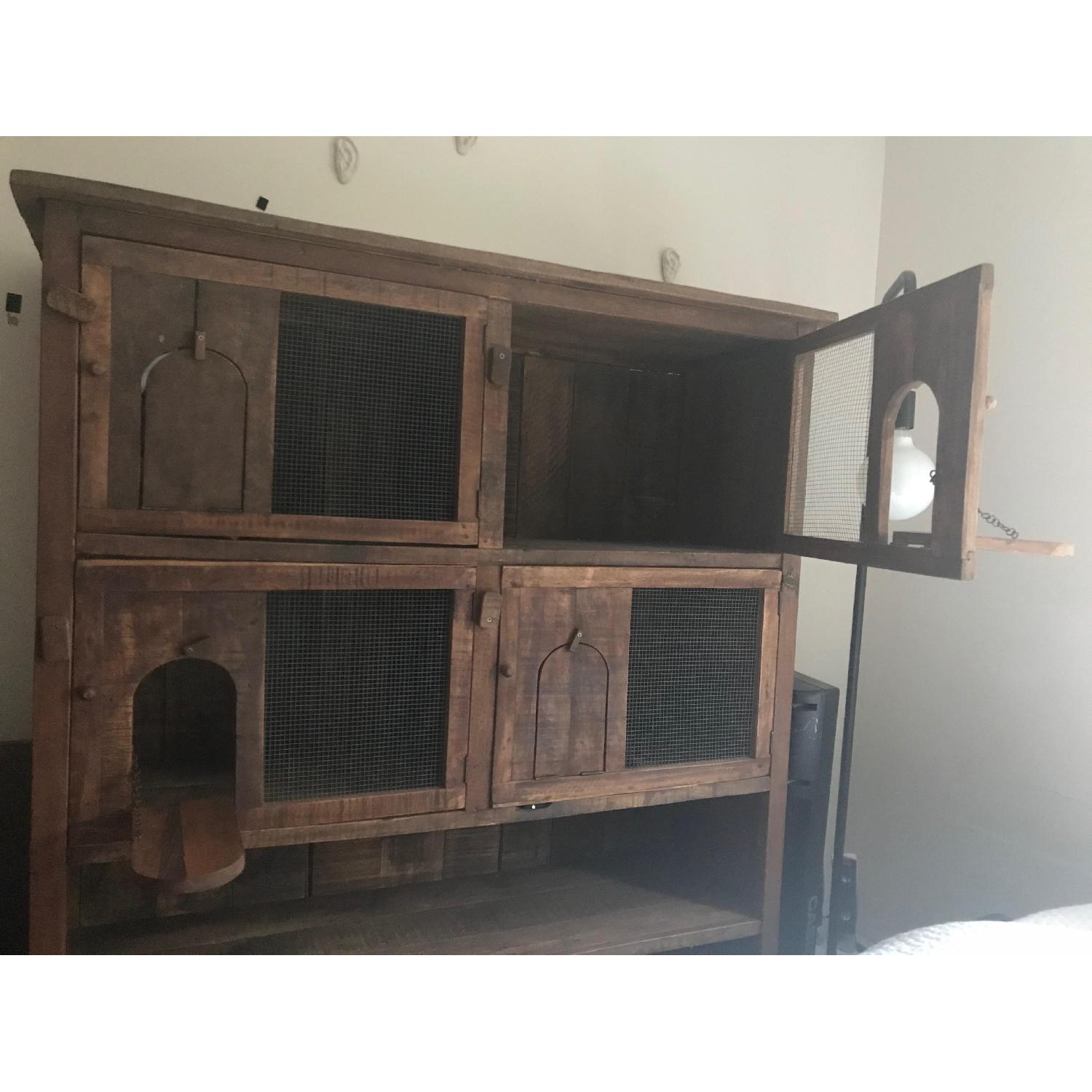 Wood Bookcase w/ Pigeon Coop Doors - image-1
