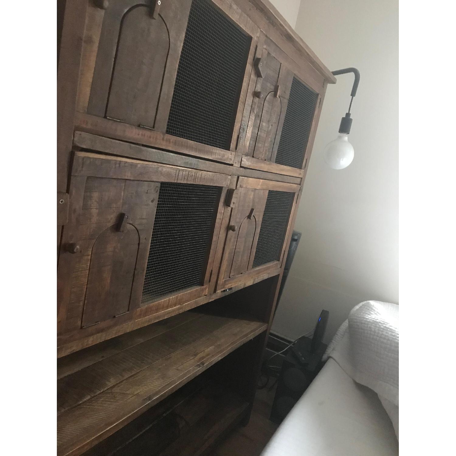 Wood Bookcase w/ Pigeon Coop Doors - image-3