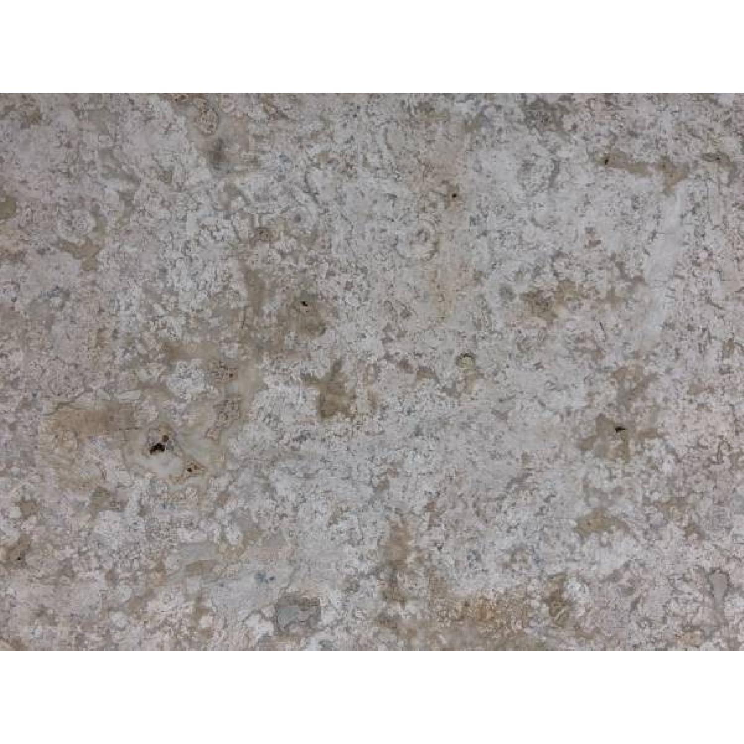 Crate & Barrel Travertine Top Steel Base Coffee Table - image-2