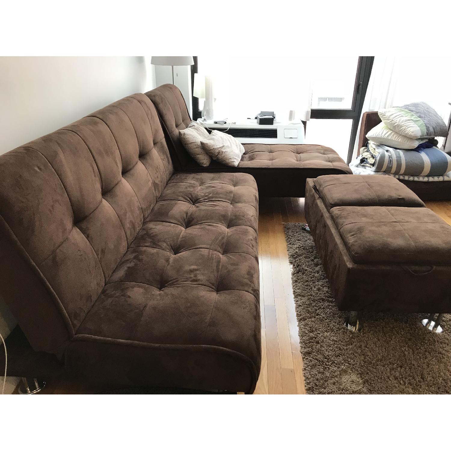 Latitude Run Cyrus Sleeper Sofa w/ Chaise & Ottoman - image-1