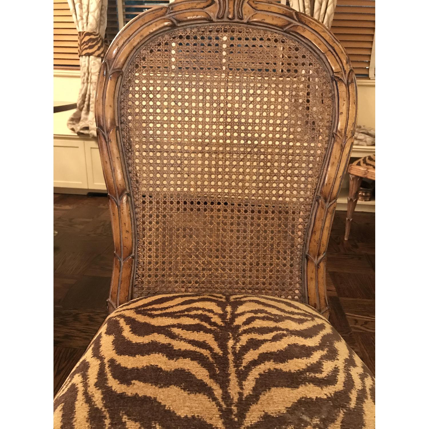 Bloomingdale's Upholstered Cane Back Dining Chairs AptDeco