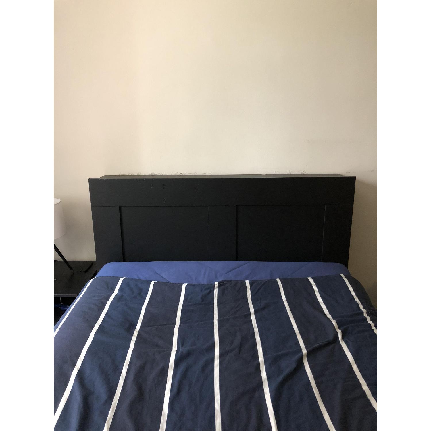 Ikea Brimnes Black Queen Size Storage Headboard - image-1