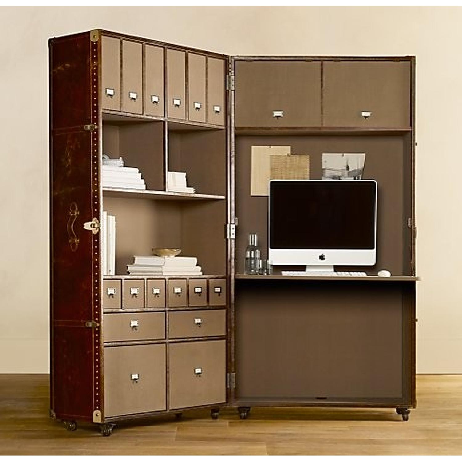 Restoration Hardware Mayfair Steamer Trunk Secretary - image-2