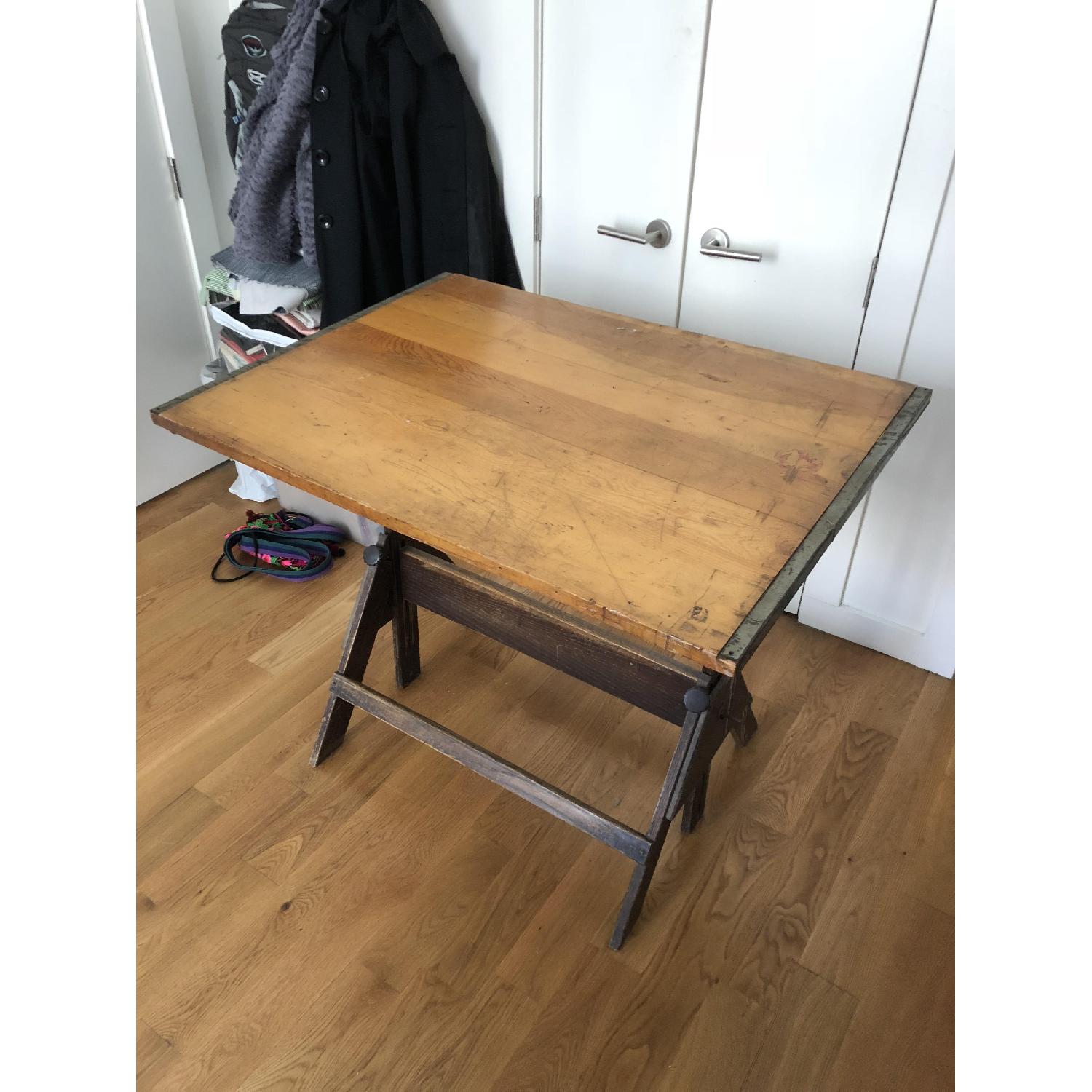 Vintage Adjustable Height Drafting Desk - image-1