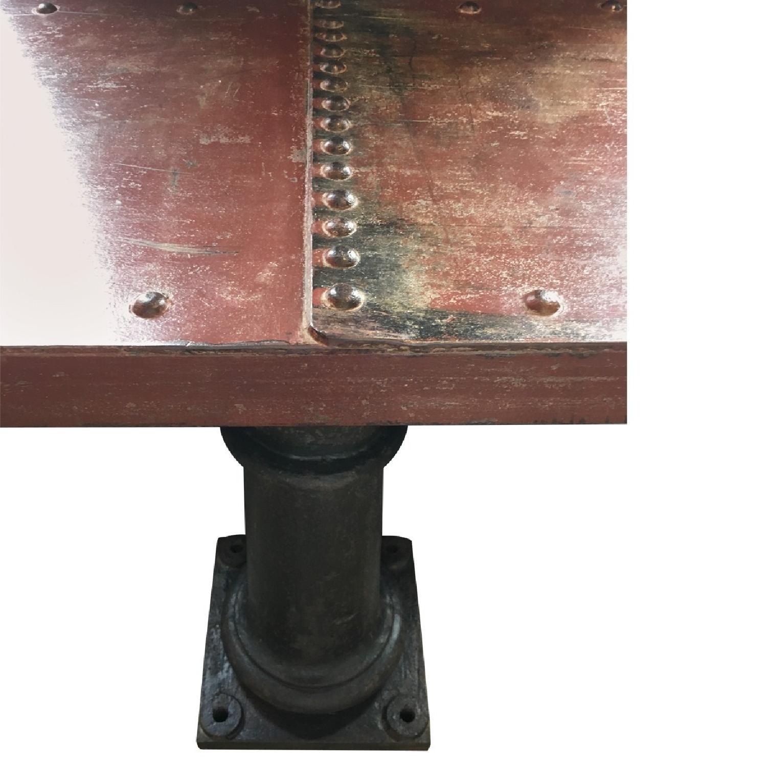Antique Industrial Metal Console Table - image-2