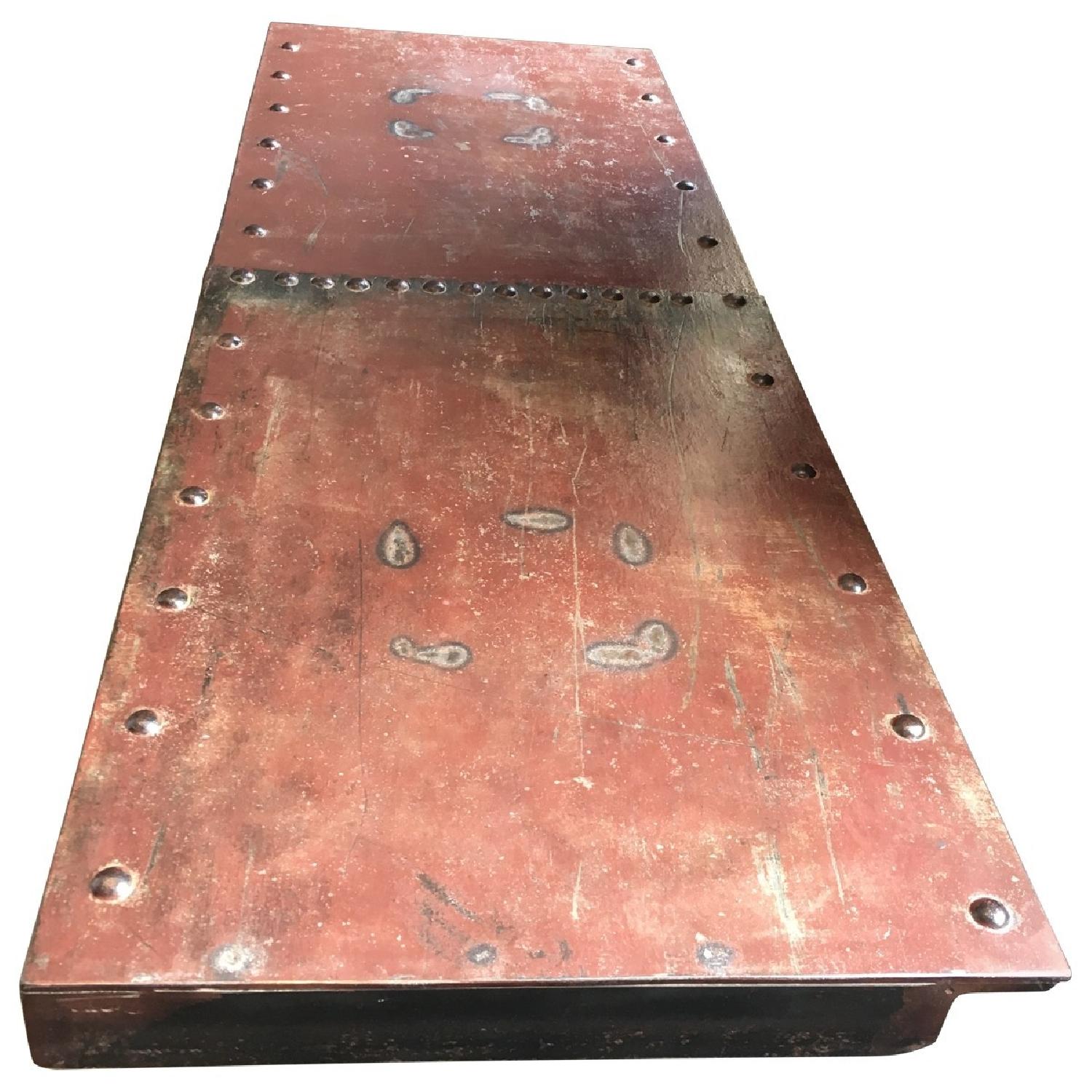 Antique Industrial Metal Console Table - image-3