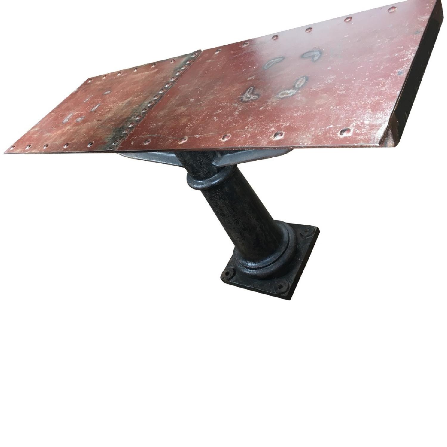 Antique Industrial Metal Console Table - image-5