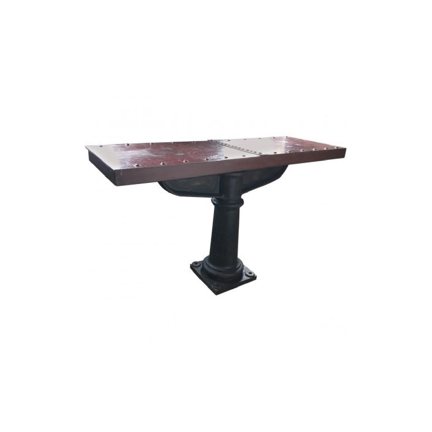 Antique Industrial Metal Console Table - image-0