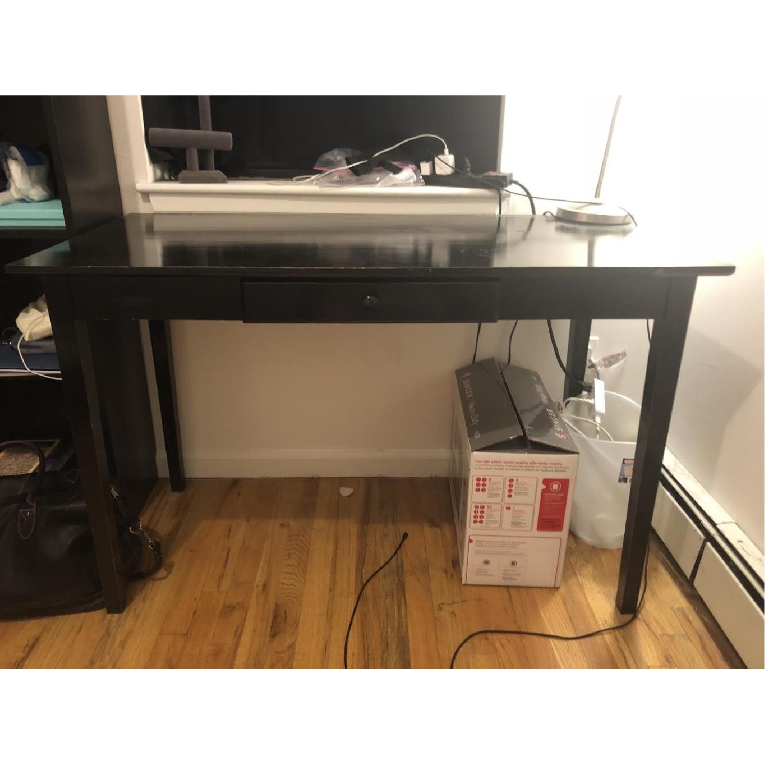 Black Wood Desk & Chair - image-1