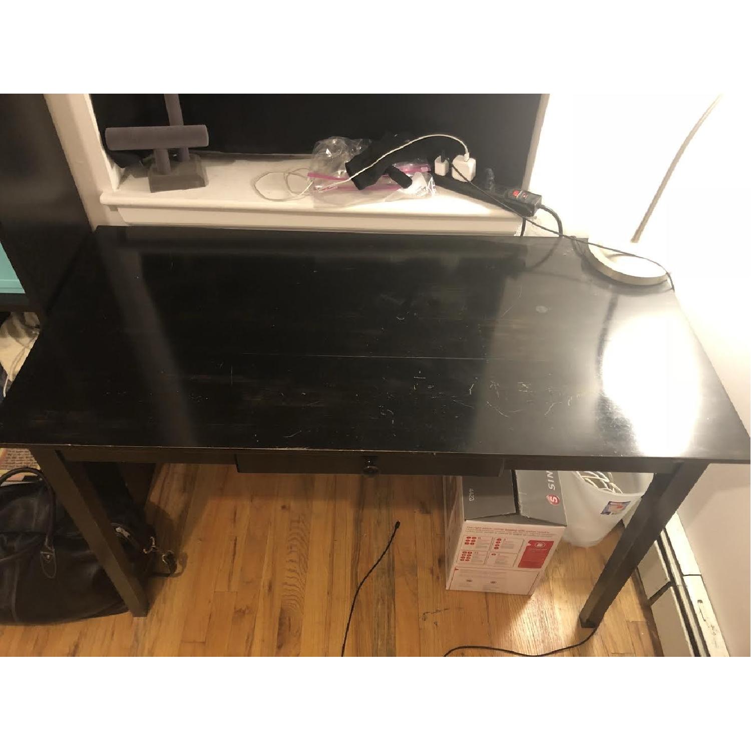 Black Wood Desk & Chair - image-3