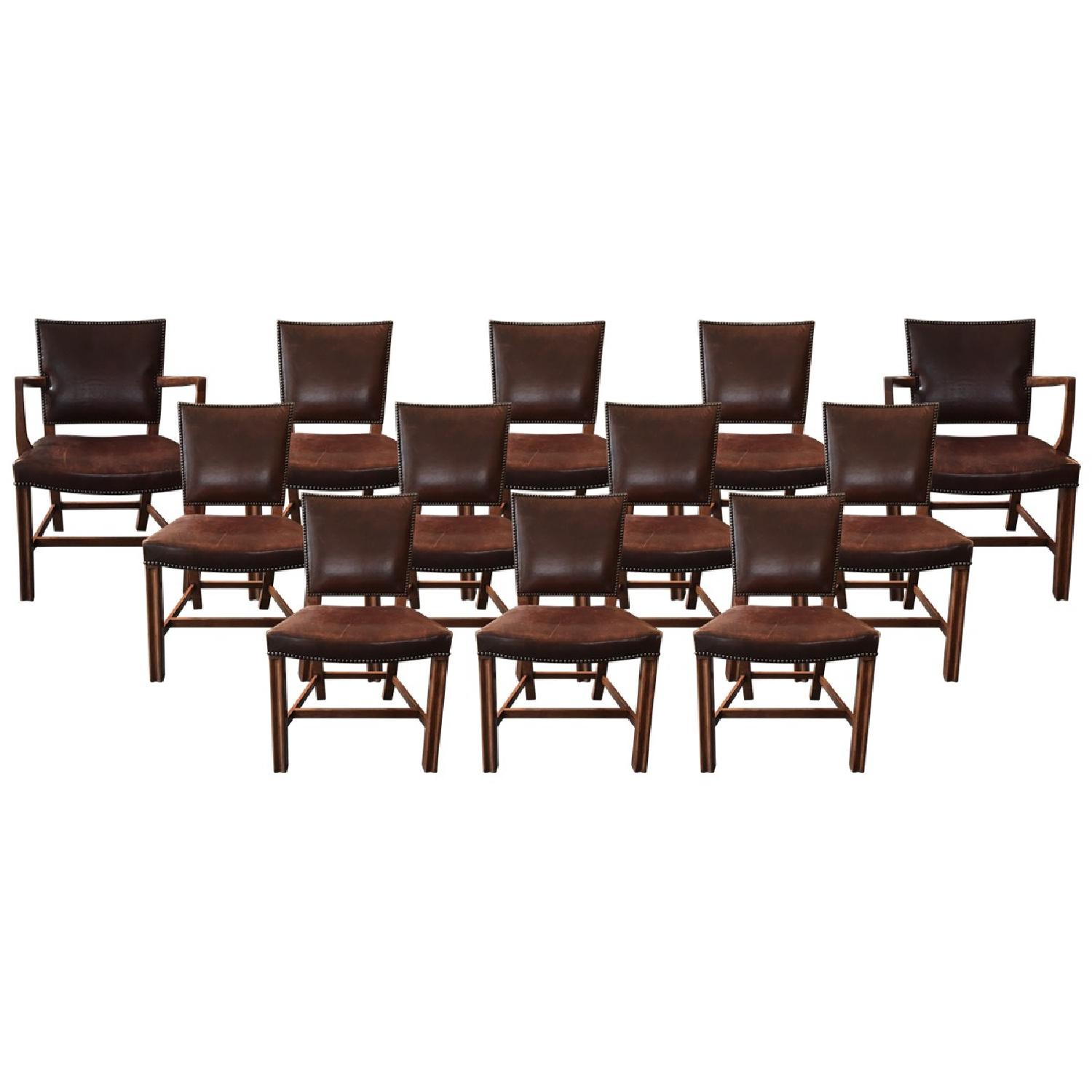 Custom Leather Dining Chairs with Nailheads AptDeco