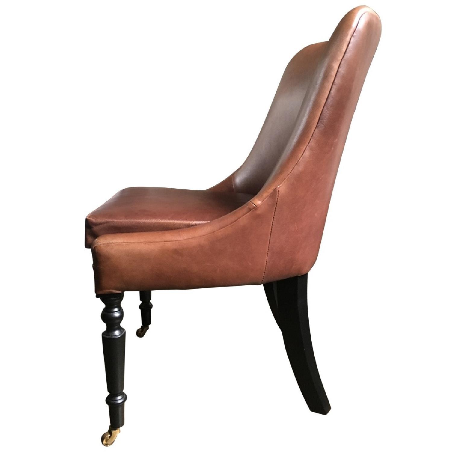 Custom Traditional Leather Accent Chair - image-3
