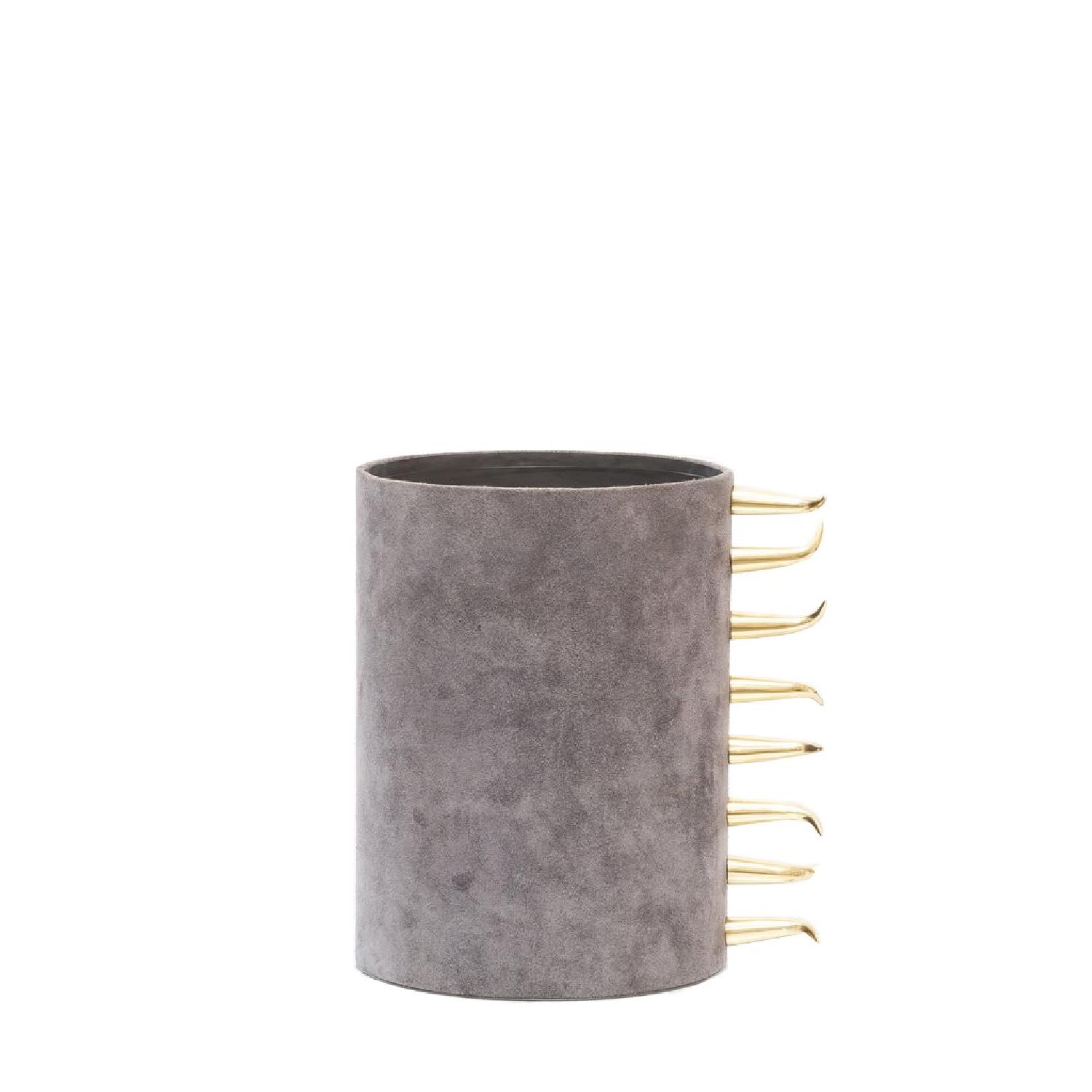 Contemporary Small Gravel Suede Vase - image-1