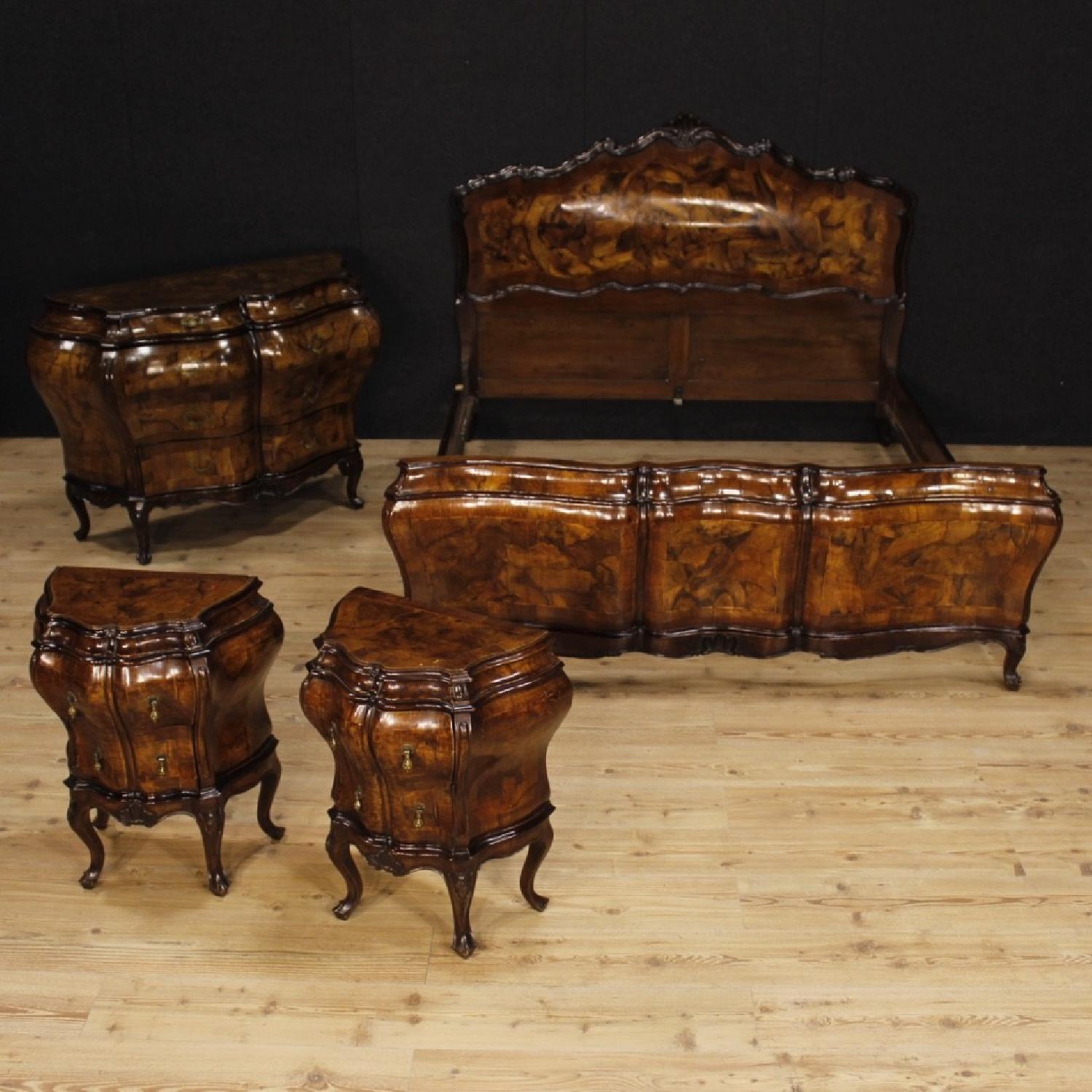 Louis XV Style Walnut & Burl Walnut Venetian Dresser - image-4