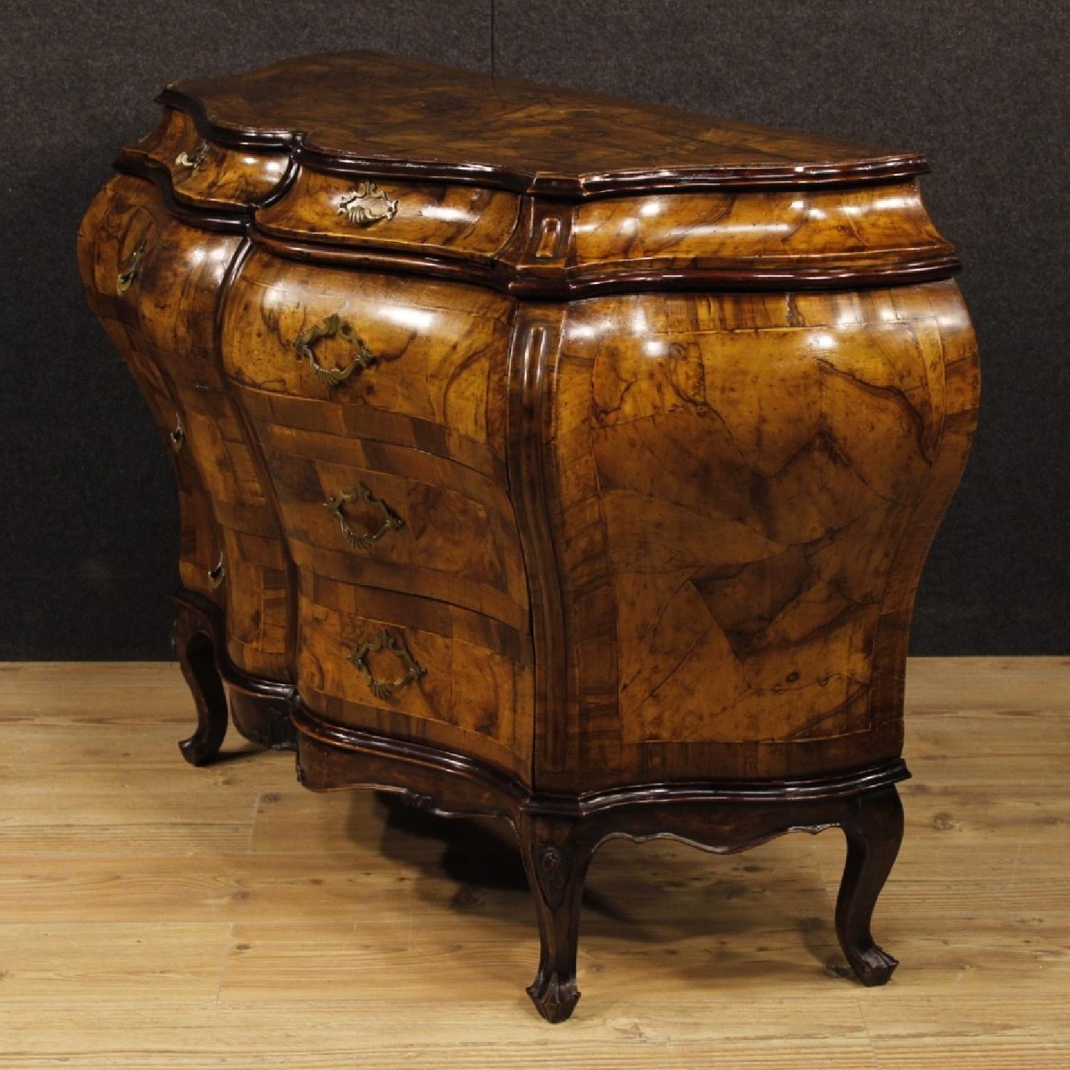 Louis XV Style Walnut & Burl Walnut Venetian Dresser - image-5