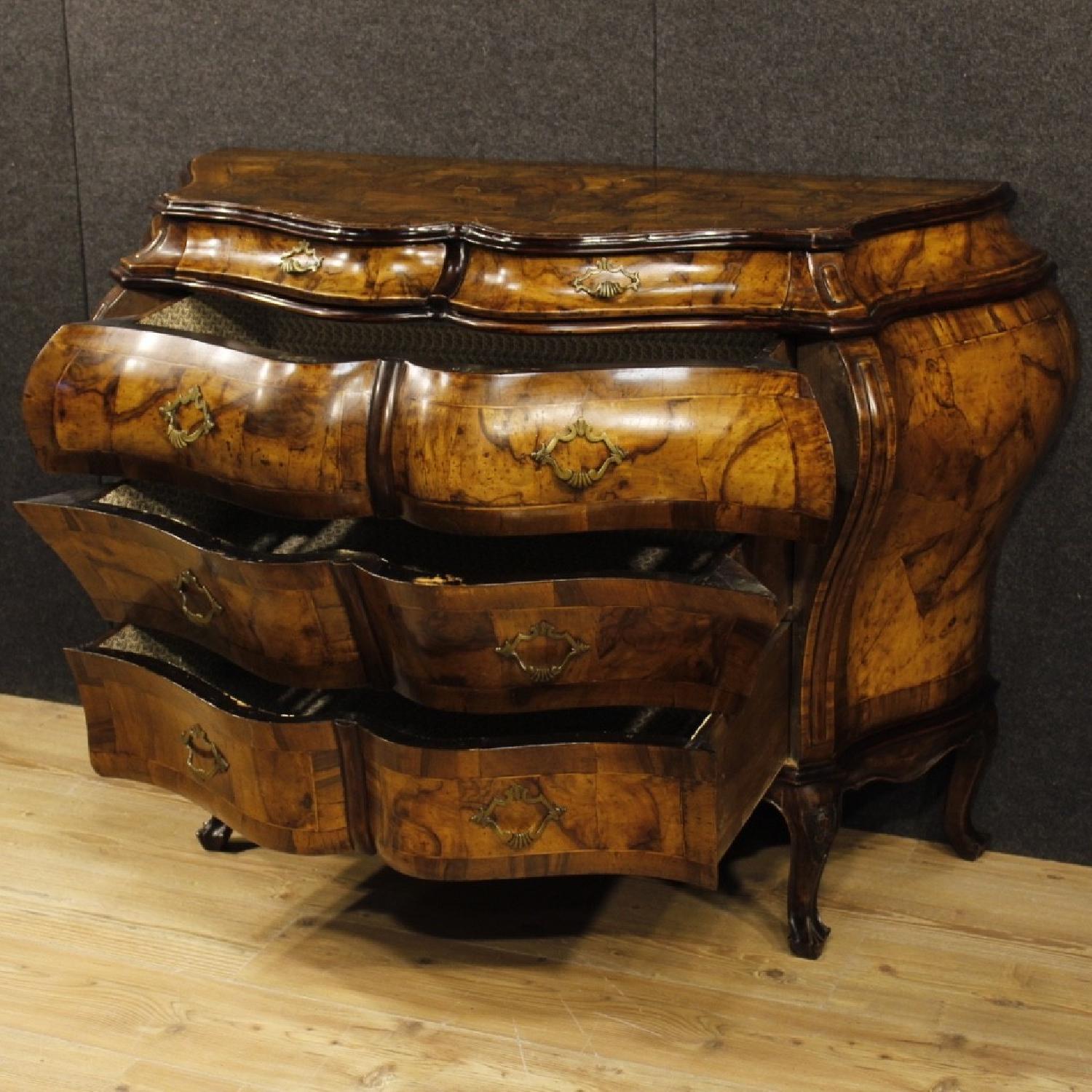 Louis XV Style Walnut & Burl Walnut Venetian Dresser - image-7