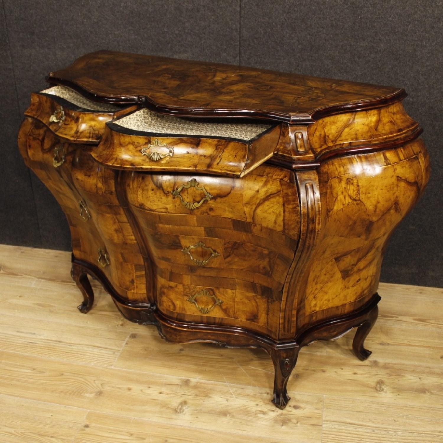 Louis XV Style Walnut & Burl Walnut Venetian Dresser - image-12