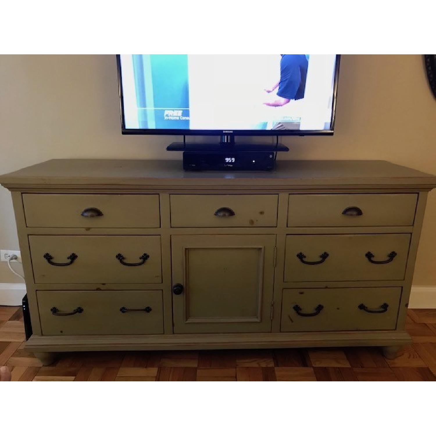Hildreths Wexford Sage Green Distressed Wood Dresser - AptDeco