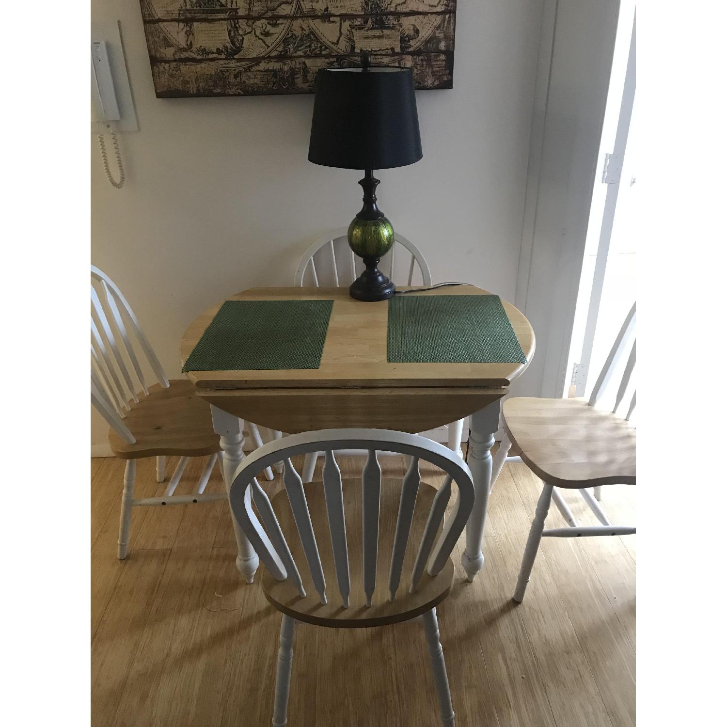 Drop-Leaf Dining Table w/ 4 Chairs - image-1