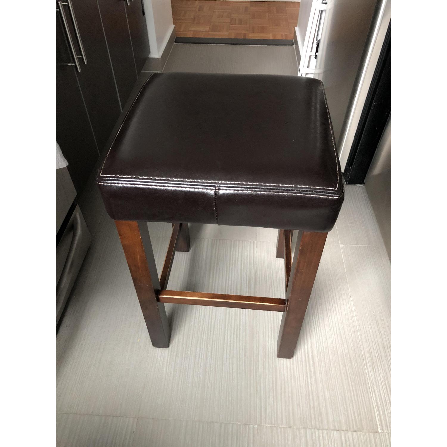 Counter Height Faux Leather Stools - image-3