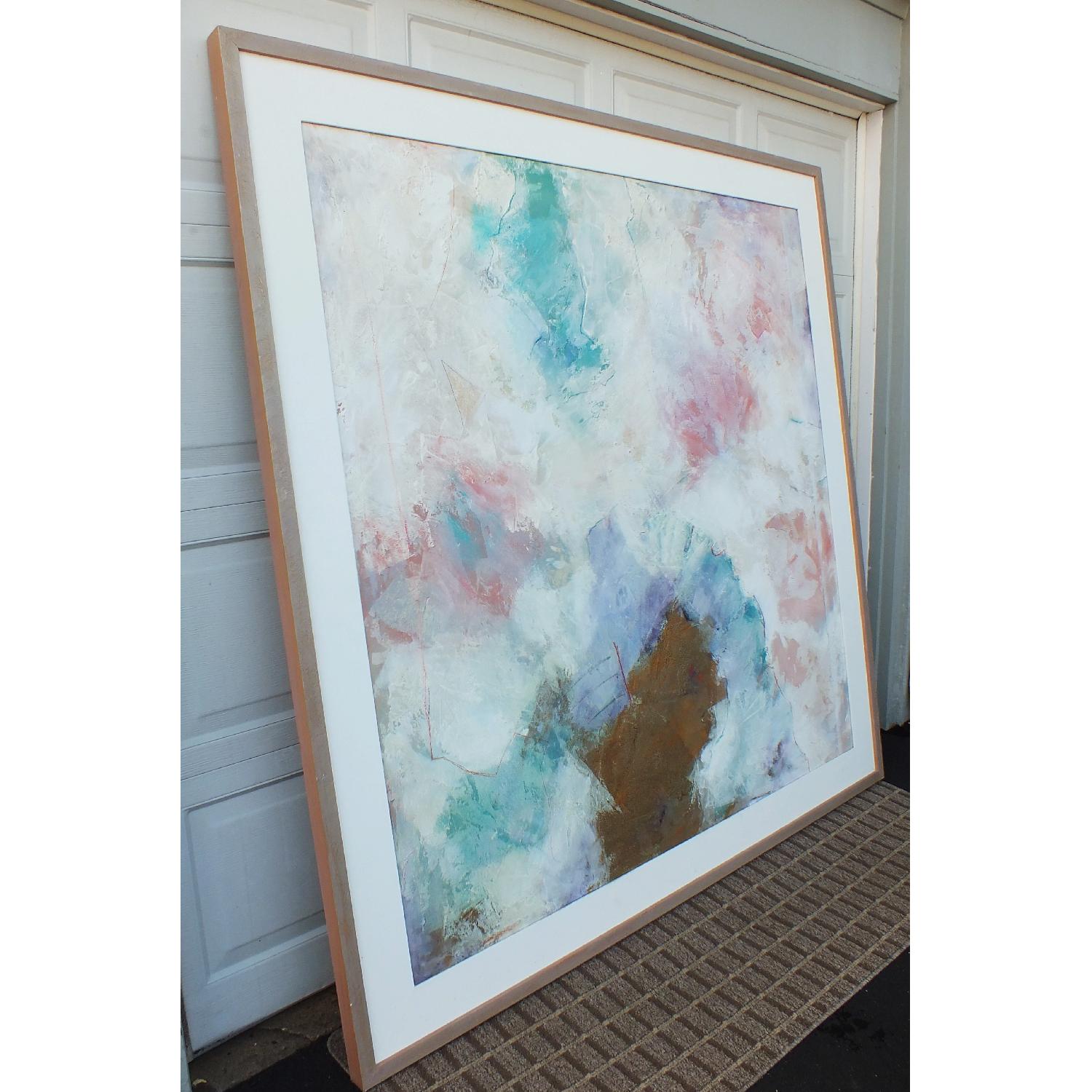 X-Large Mid-Century Abstract Oil on Canvas - image-1