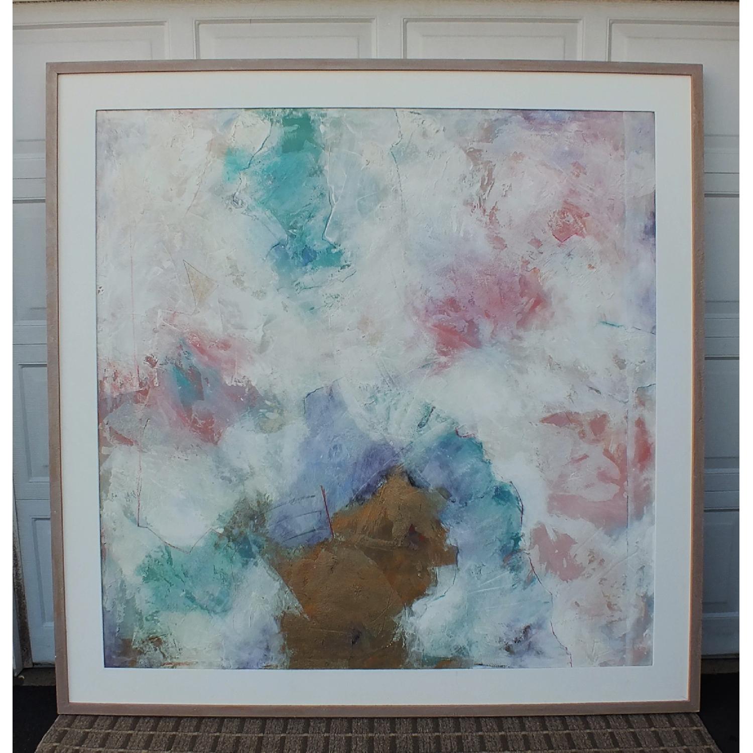 X-Large Mid-Century Abstract Oil on Canvas - image-2