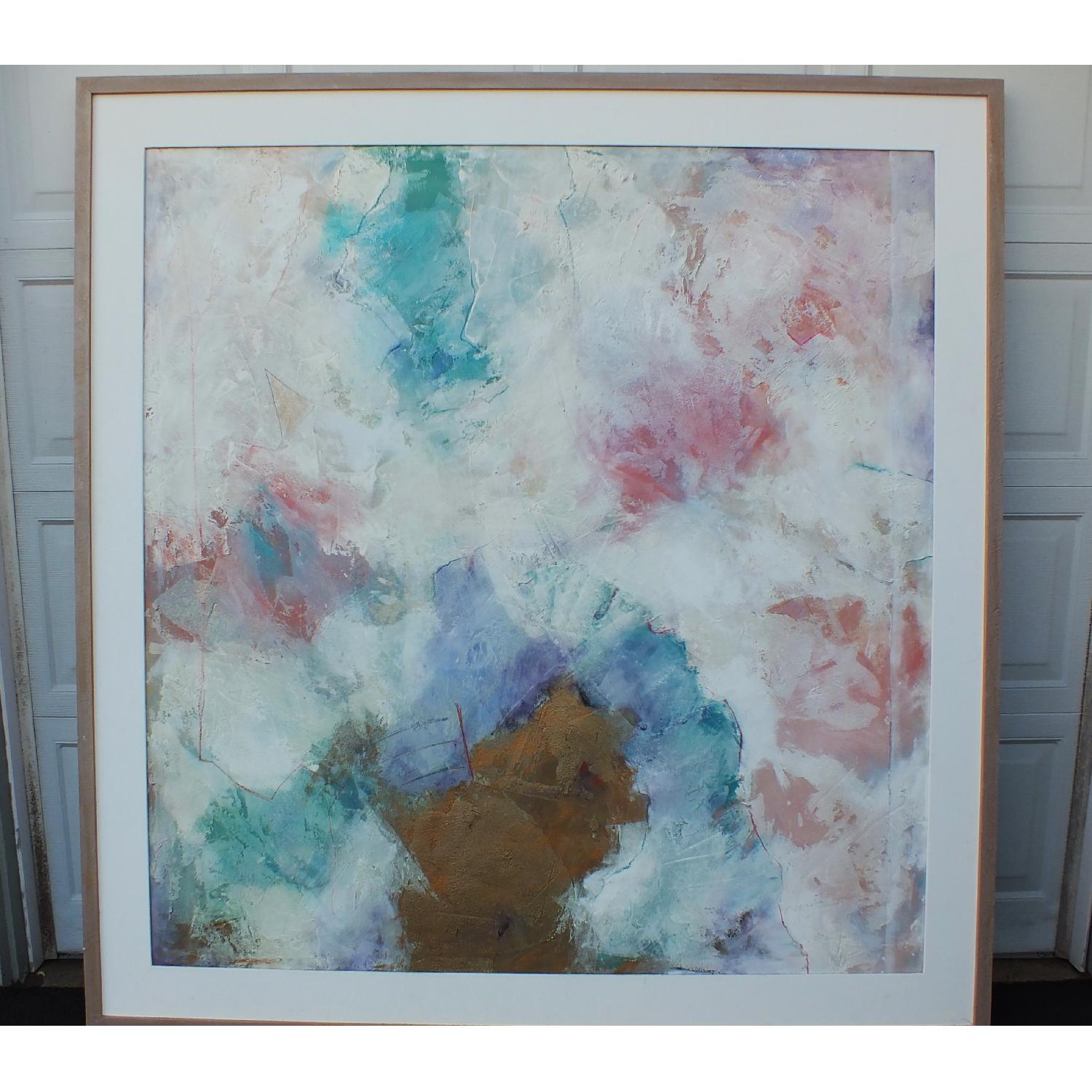 X-Large Mid-Century Abstract Oil on Canvas - image-3