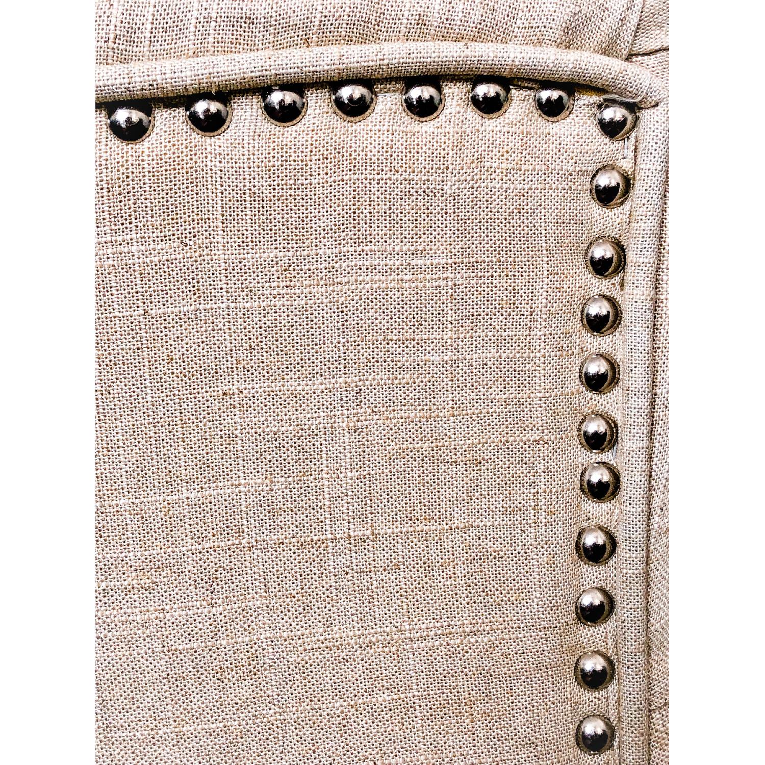Macy's Tufted Linen Dining Chairs - image-4