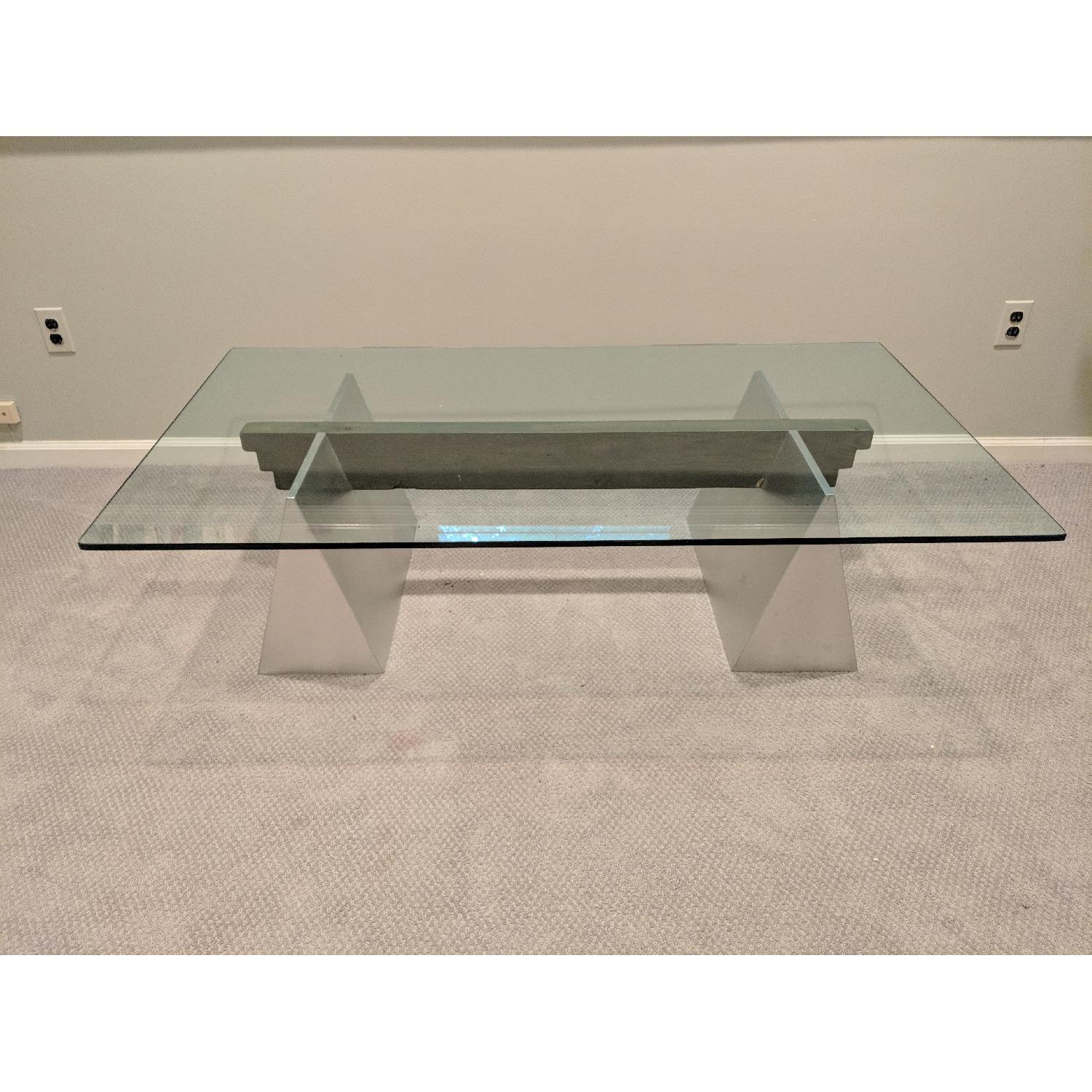 Custom Contemporary Glass Coffee Table - image-1