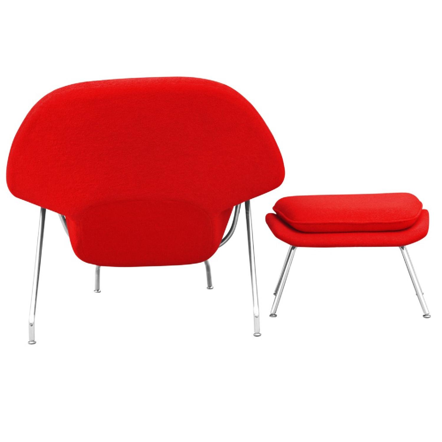 Mid Century Modern Saarinen Womb Chair & Ottoman Replica - image-2