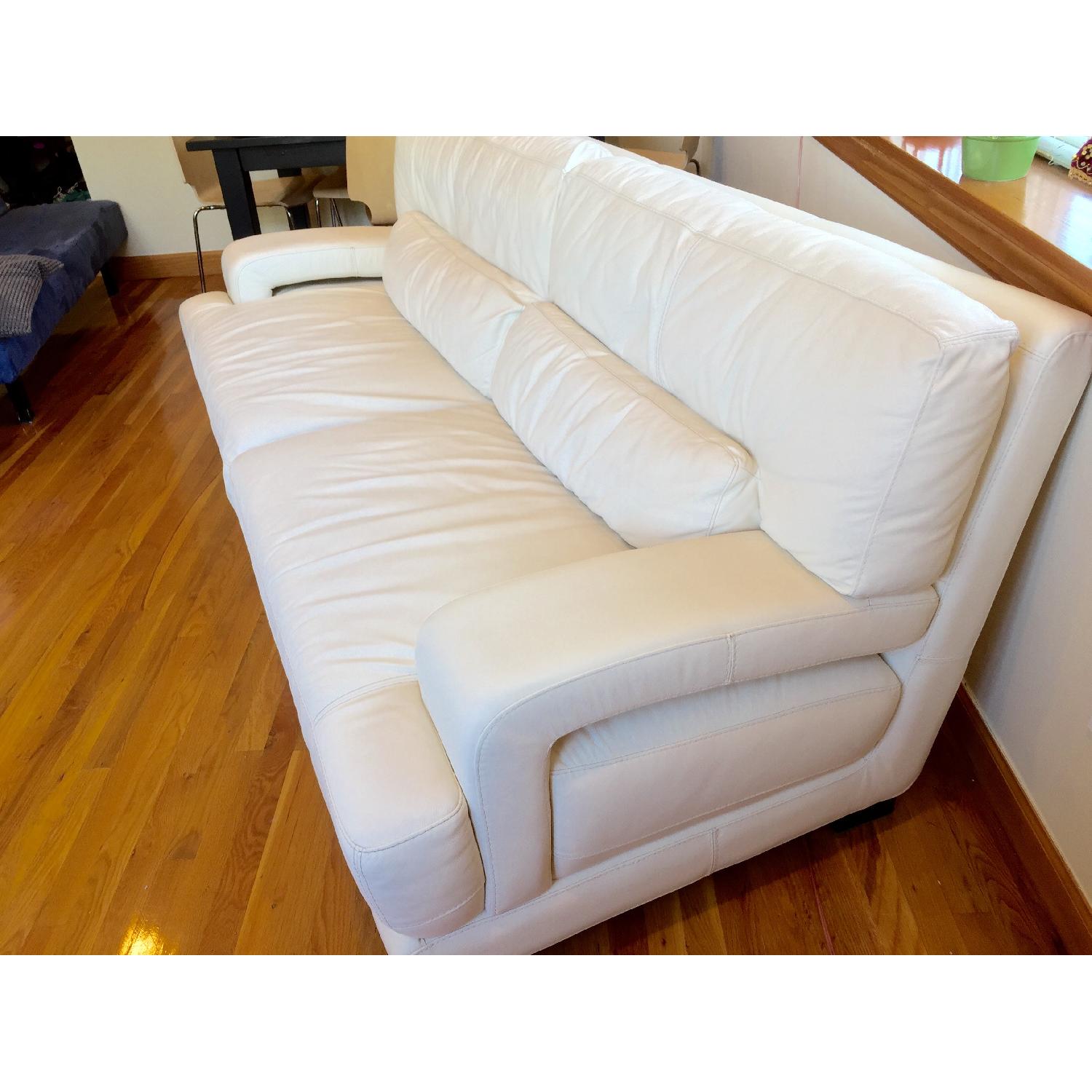 Raymore & Flannigan Off White Leather Sofas - image-1