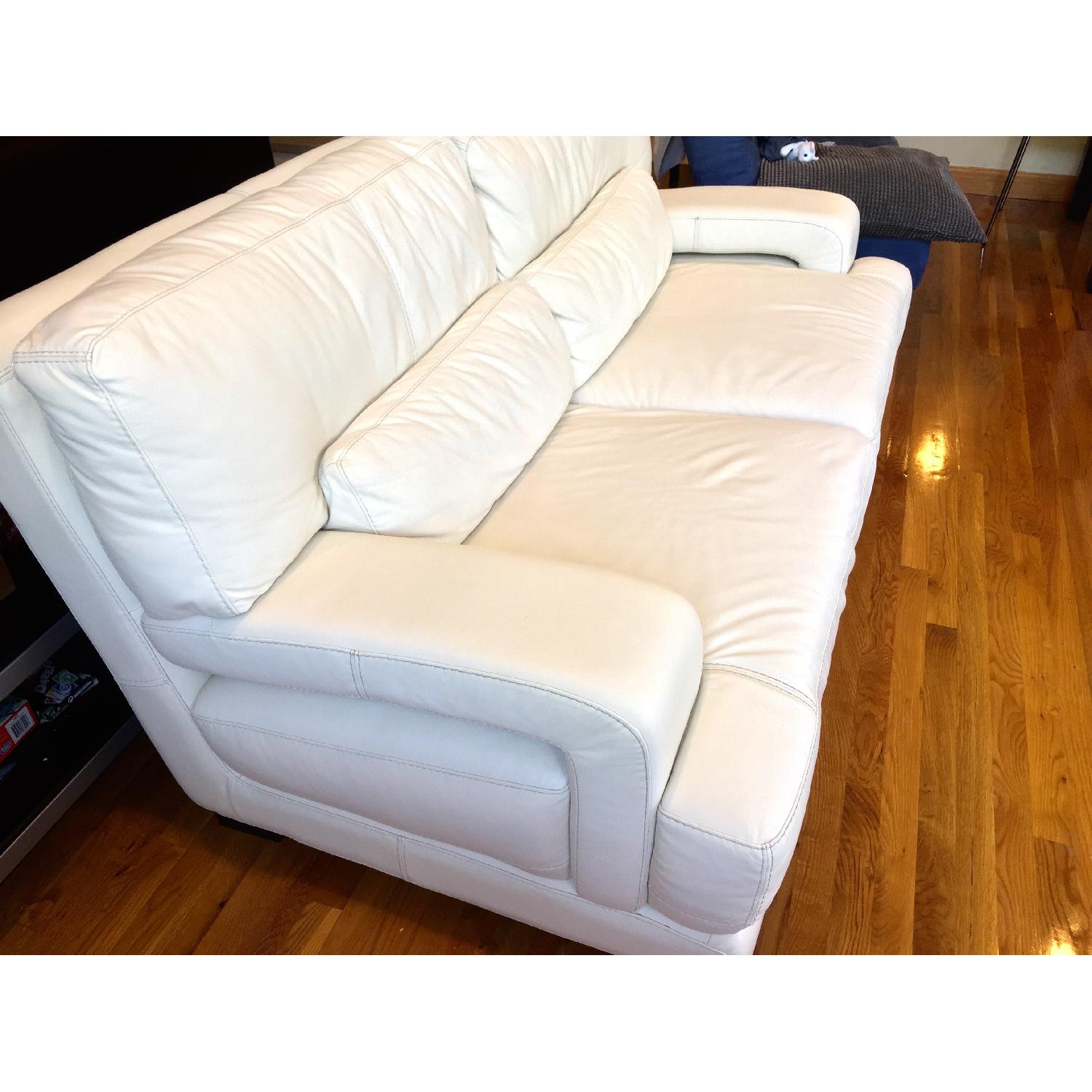 Raymore & Flannigan Off White Leather Sofas - image-3