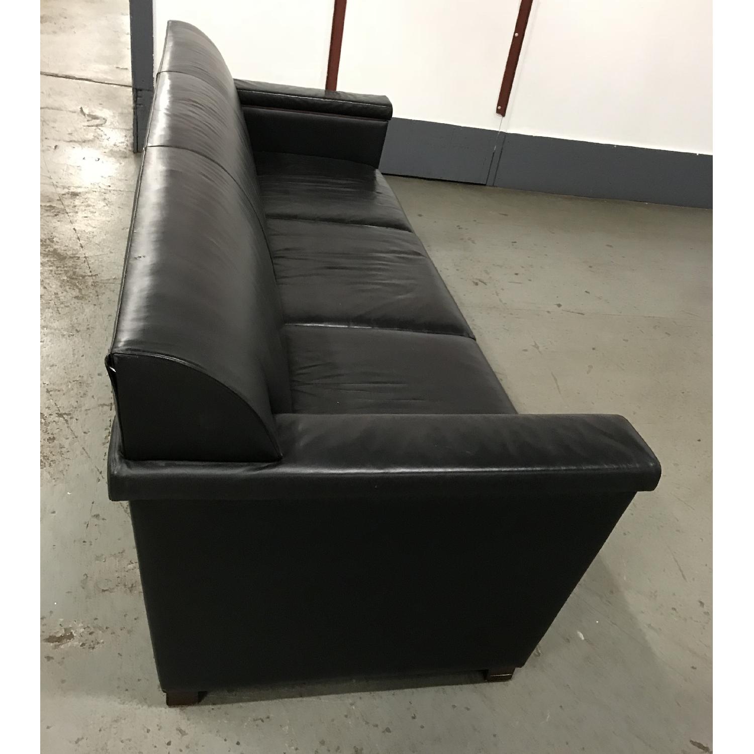 Black Leather Sofa - image-1