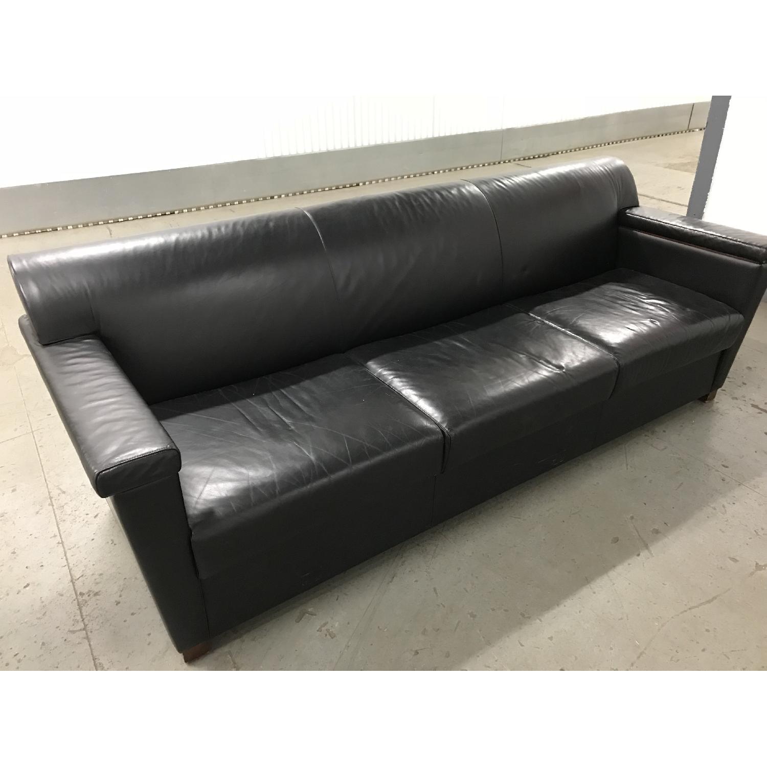 Black Leather Sofa - image-3