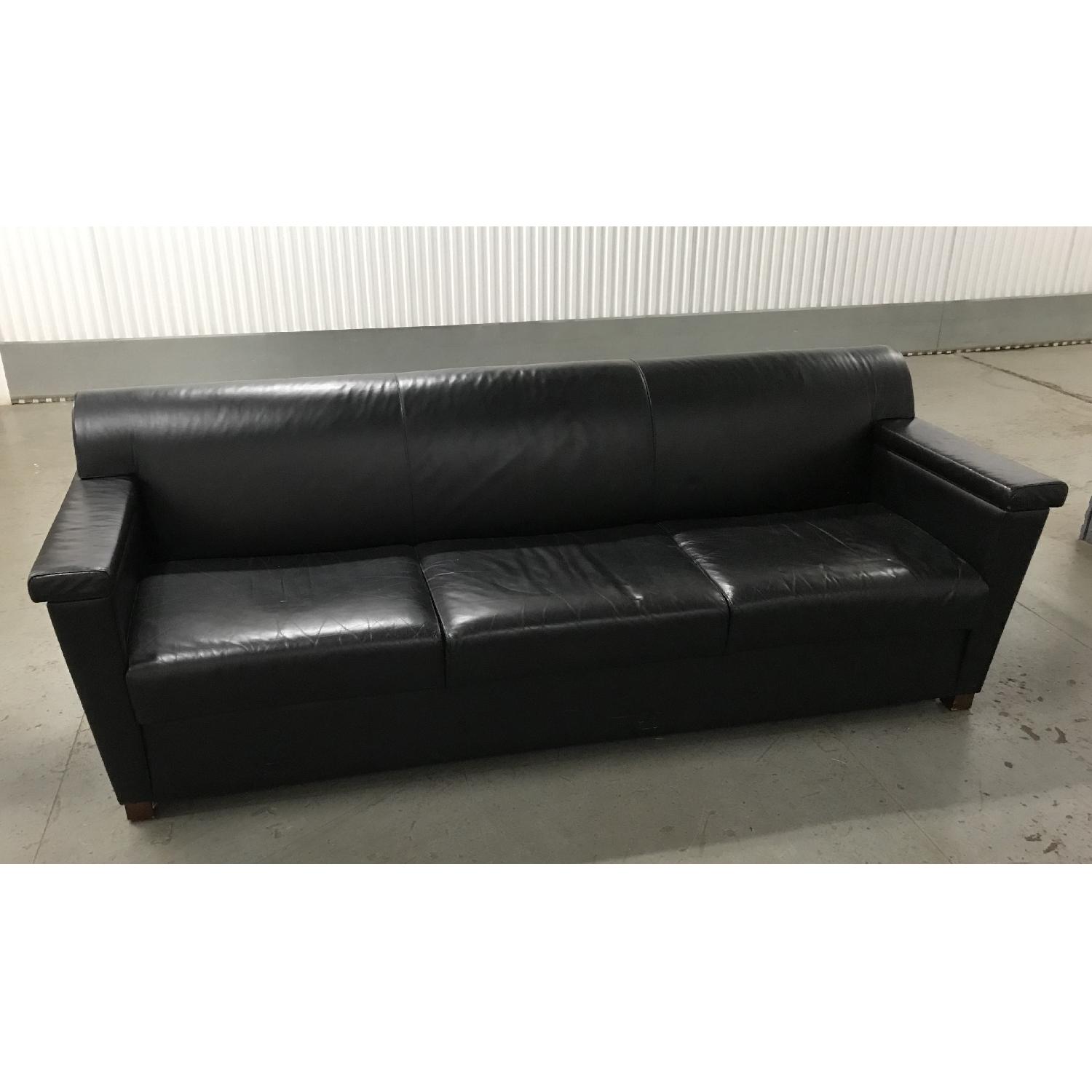 Black Leather Sofa - image-4