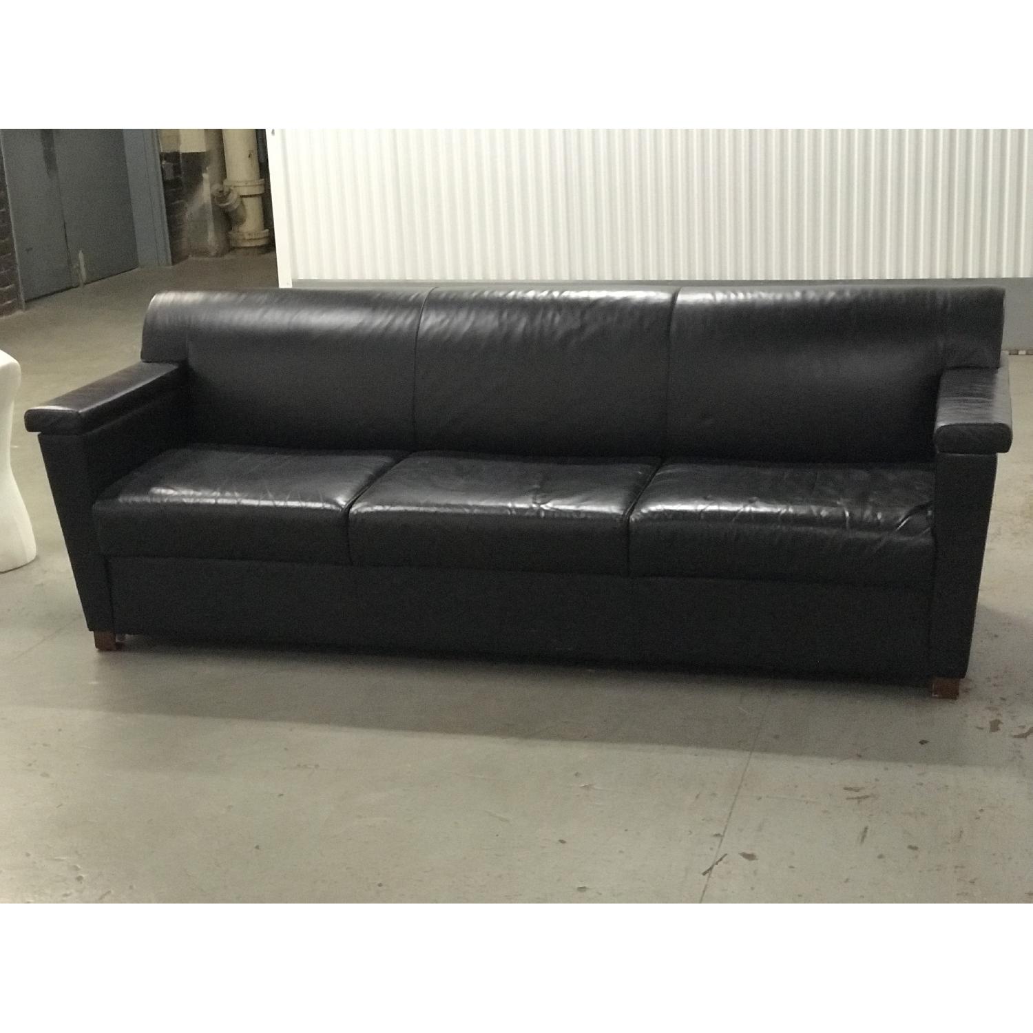 Black Leather Sofa - image-7