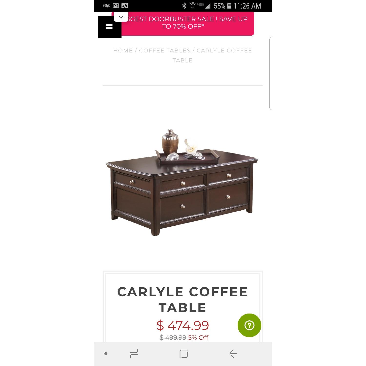 Jennifer Convertibles Carlyle Lift-Top Coffee Table - image-3