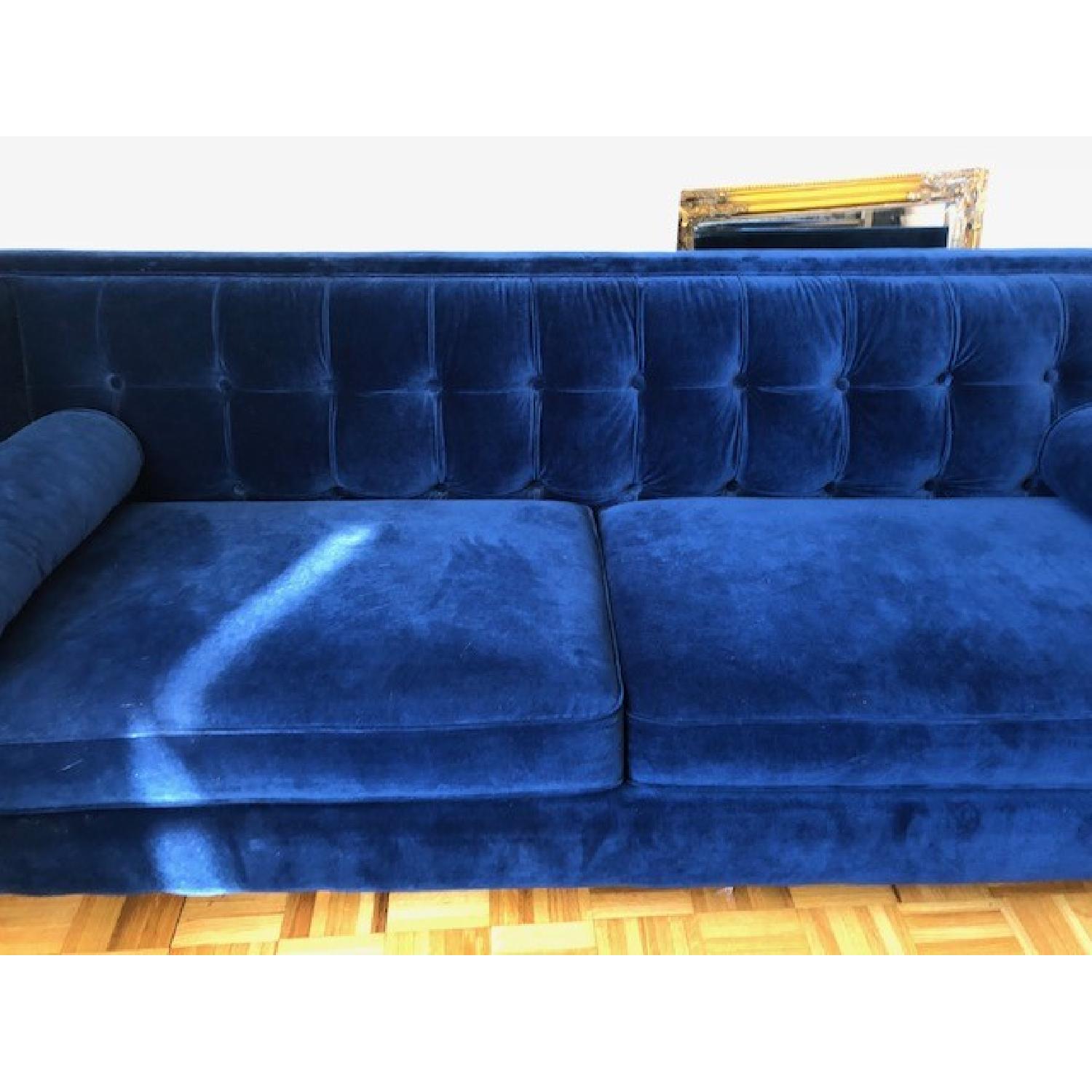 One Kings Lane Blue Velvet Sofa - image-2