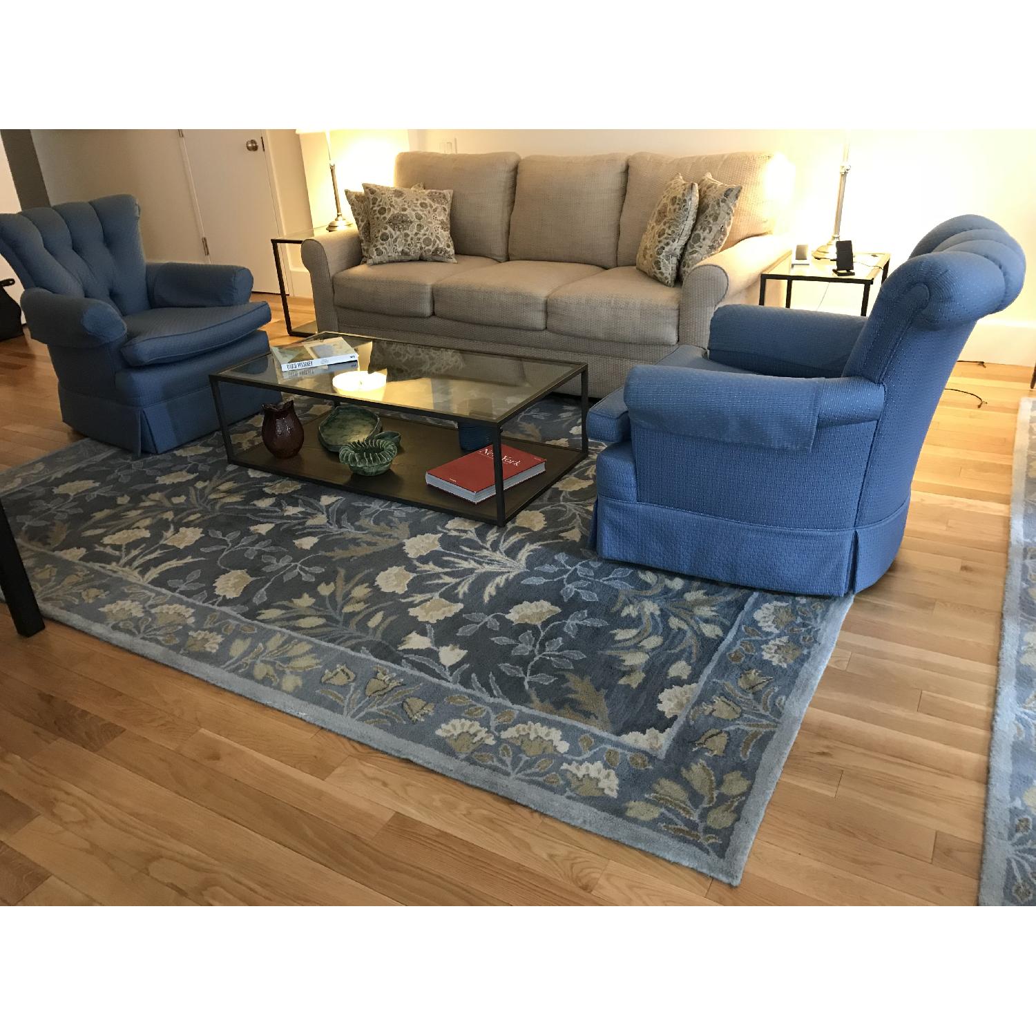 Blue Upholstered Armchair - image-2