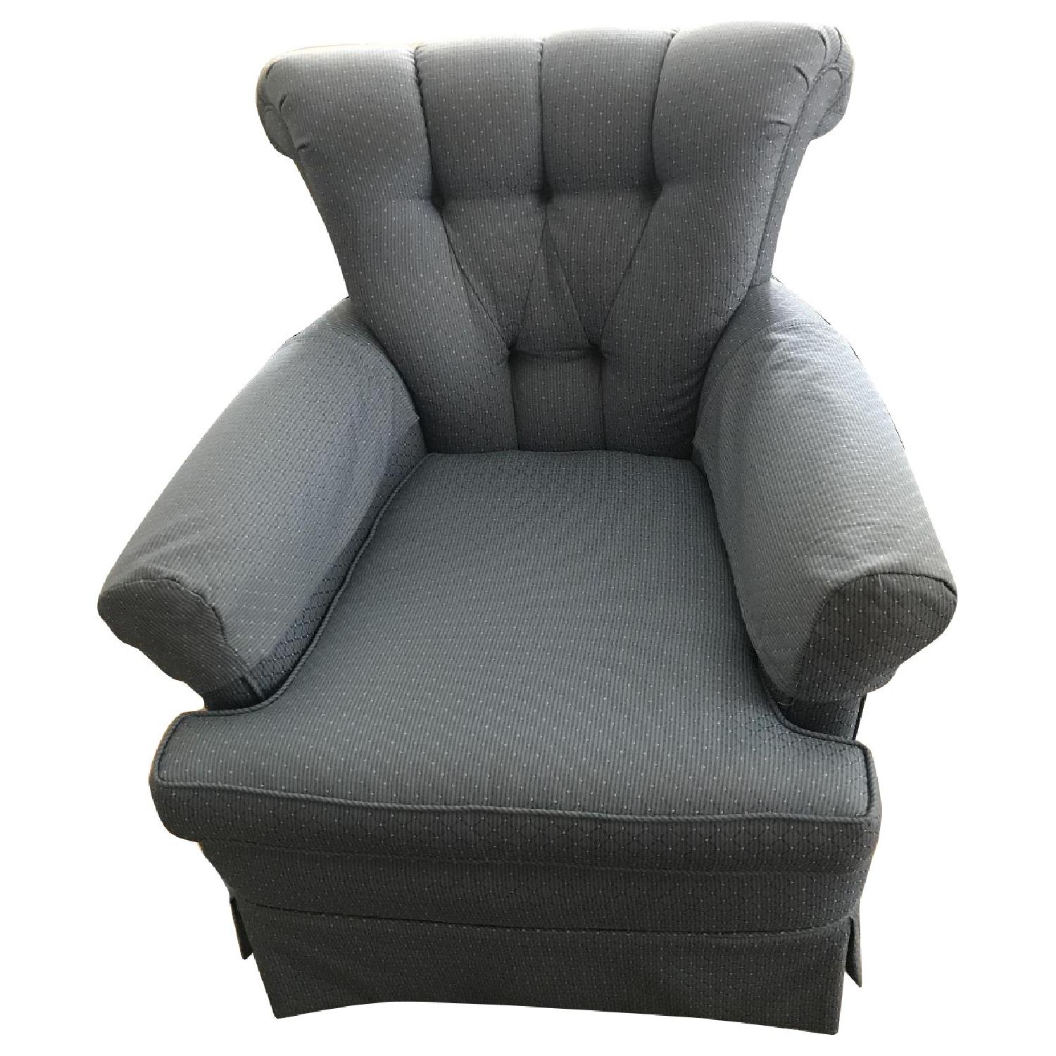 Blue Upholstered Armchair - image-0