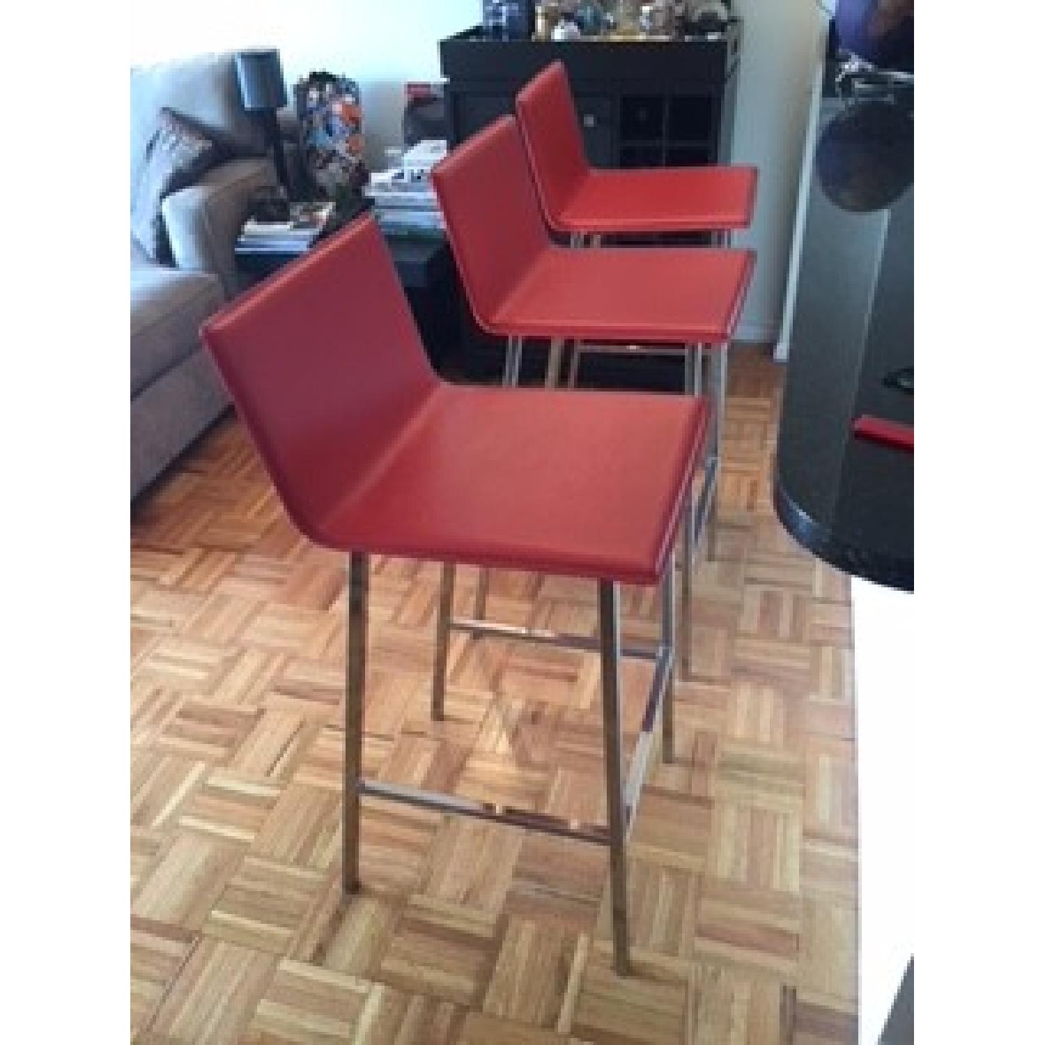 CB2 Phoenix Red High Barstools - image-1