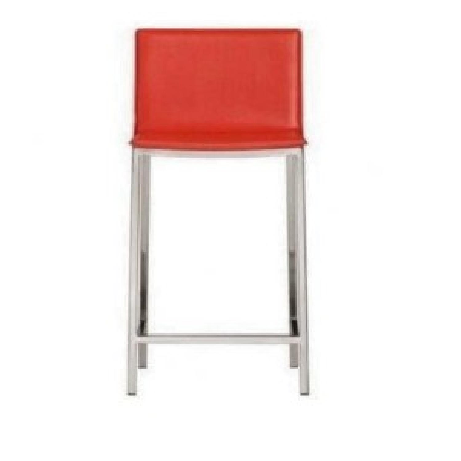 CB2 Phoenix Red High Barstools - image-0