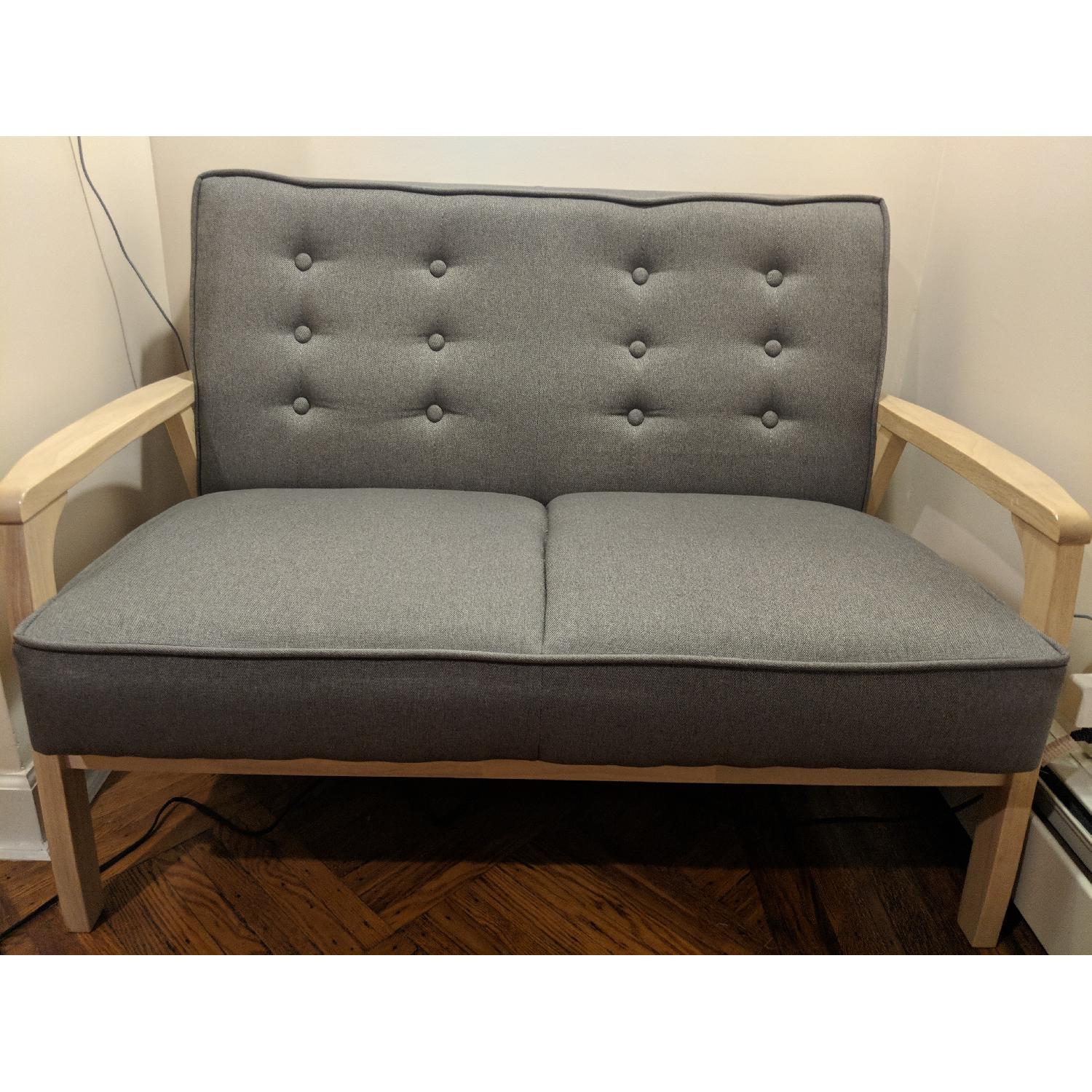 Baxton Studio Mid-Century Modern Loveseat - image-1