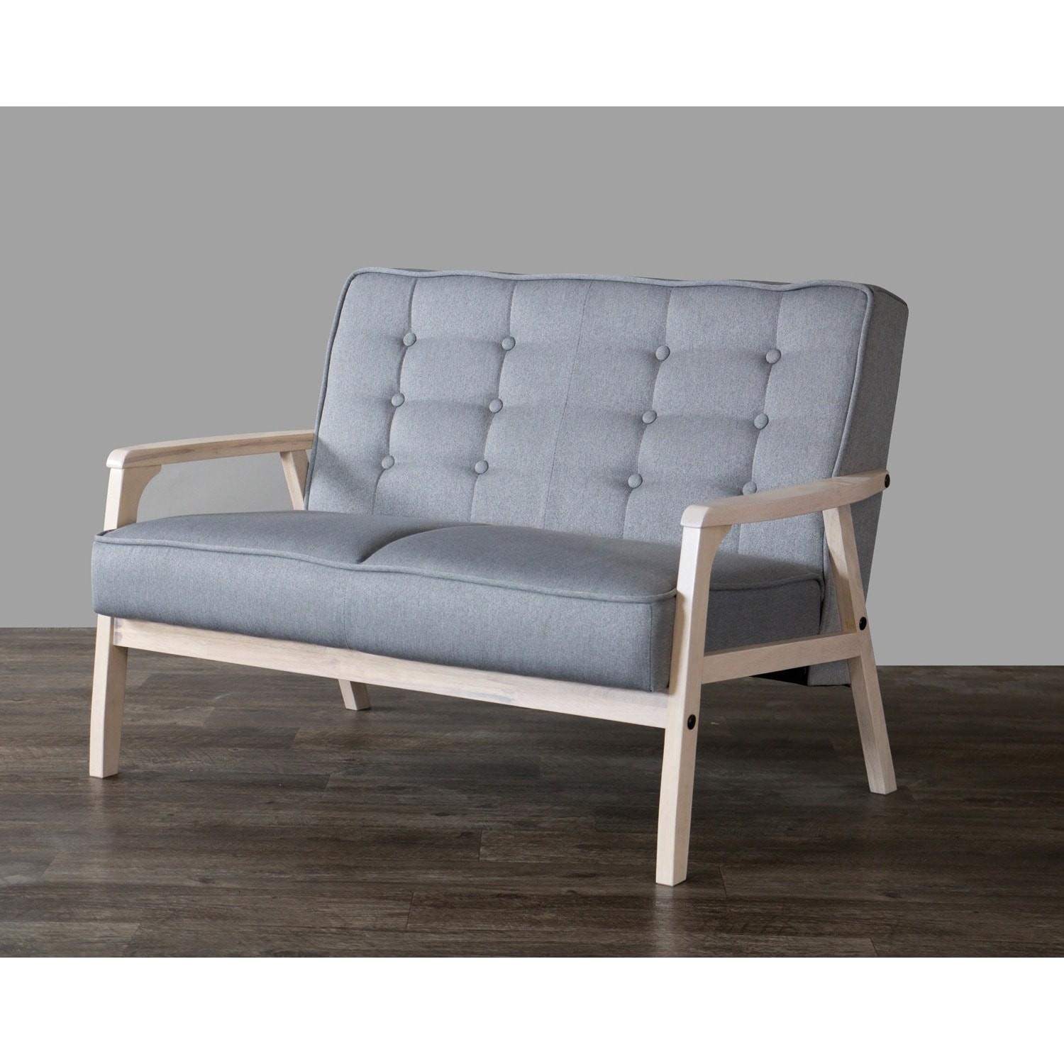 Baxton Studio Mid-Century Modern Loveseat - image-3