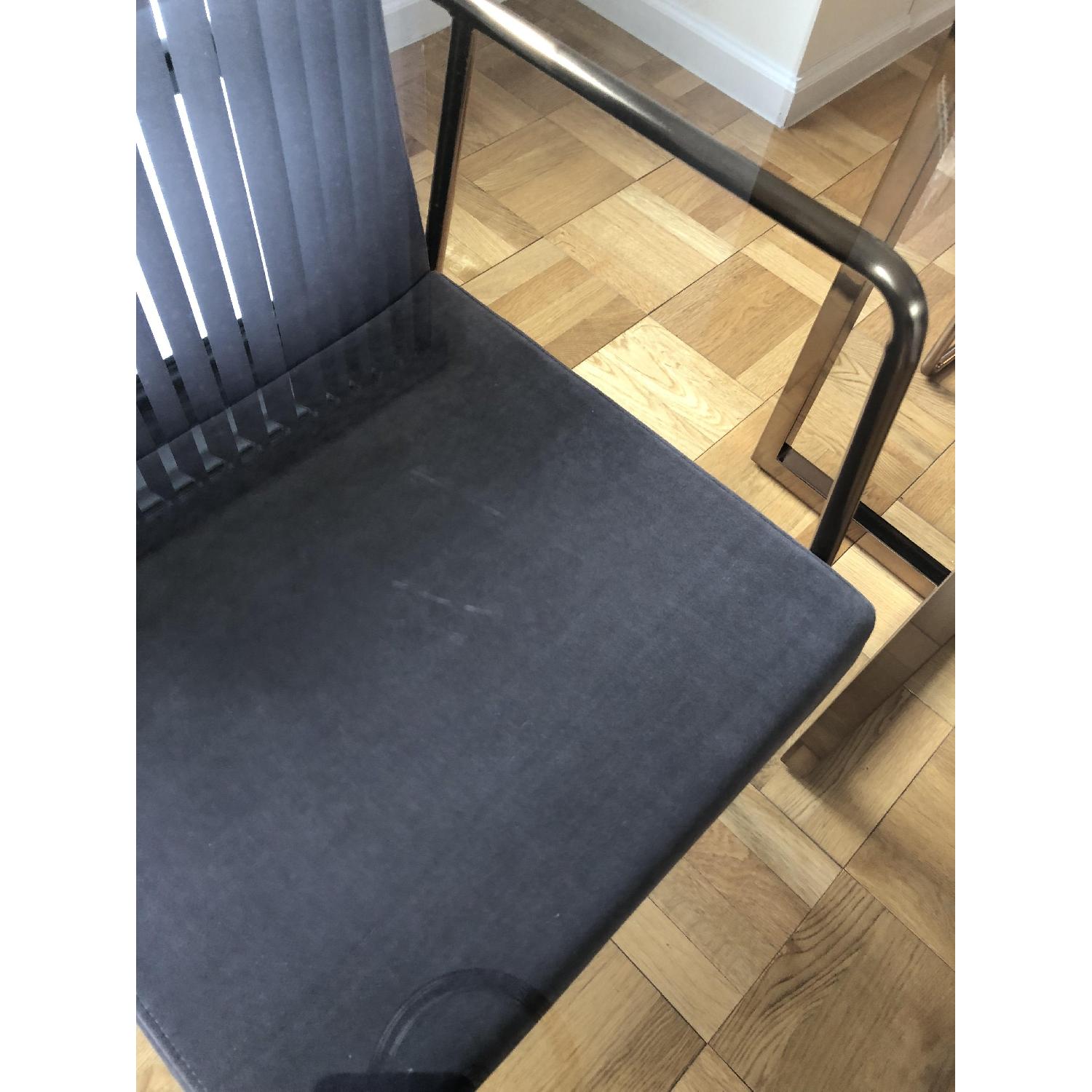 CB2 Silverado Glass Dining Table w/ Brass Base - image-5