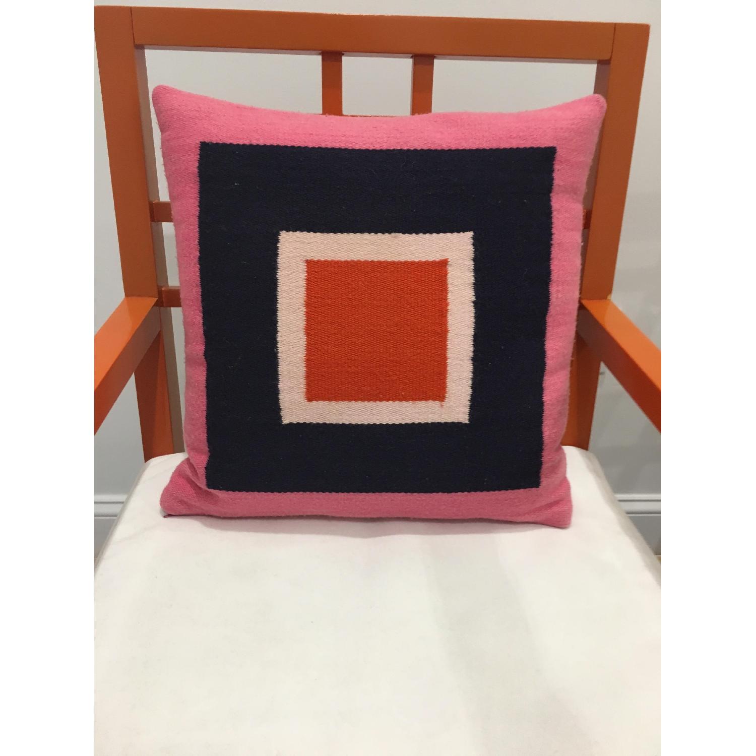 Jonathan Adler Throw Pillows in Pink/Navy/Orange/Ivory Wool - image-2