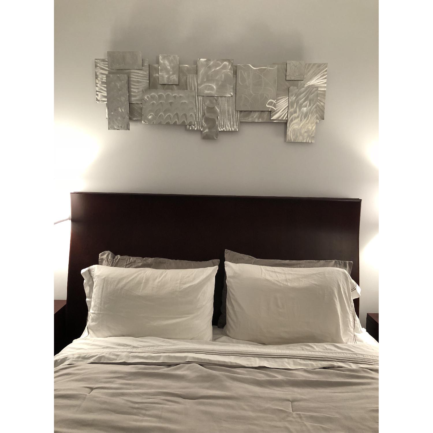 Contemporary Dark Wood Queen Headboard - image-2